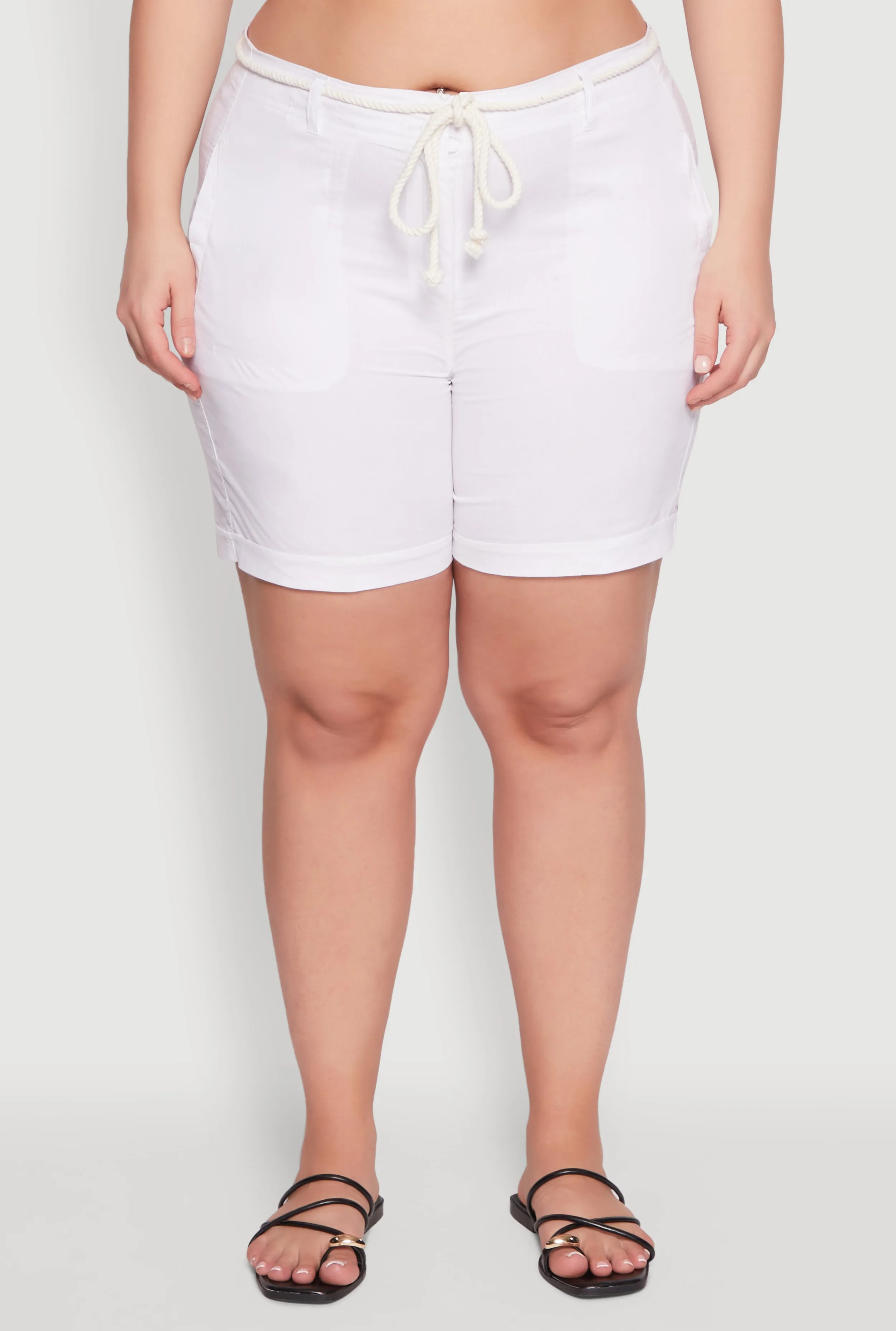 Plus Size Rope Belted Shorts sold by Rainbow product image thumbnail 5