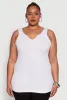 Plus Size Seamless Rib Knit Notch Neck Tank Top sold by Rainbow