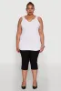 Plus Size Seamless Rib Knit Notch Neck Tank Top sold by Rainbow