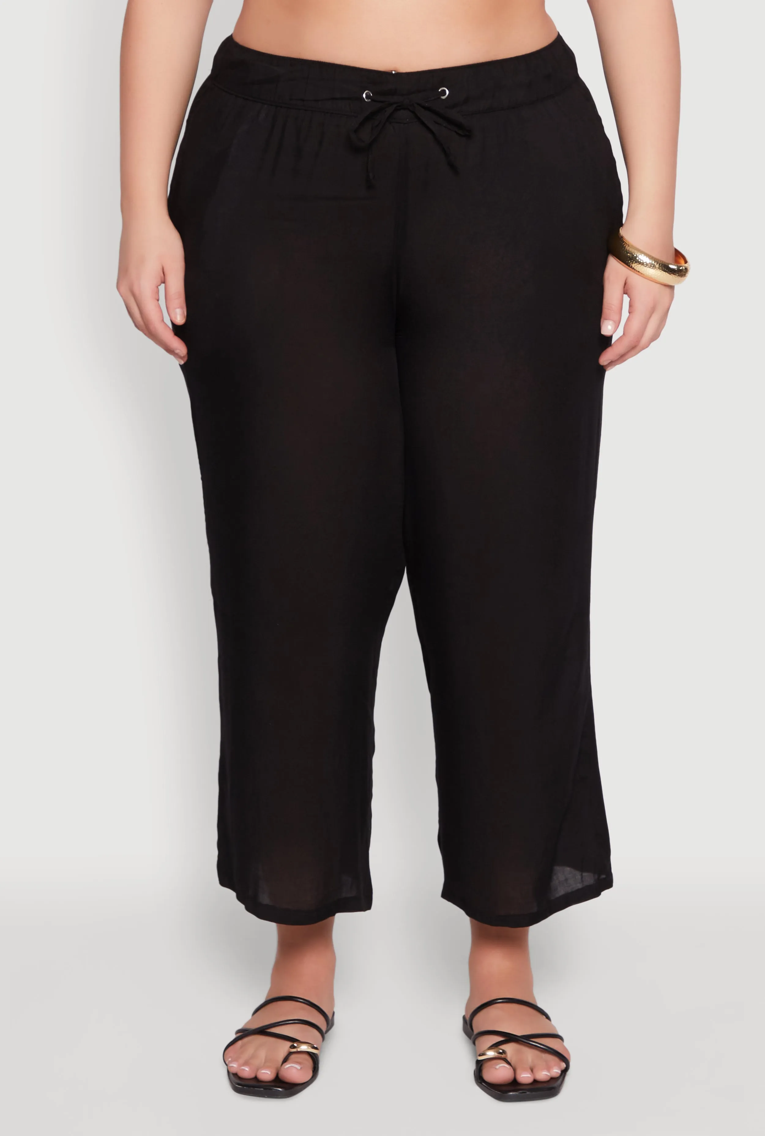 Plus Size Drawstring Palazzo Pants sold by Rainbow product image thumbnail 3