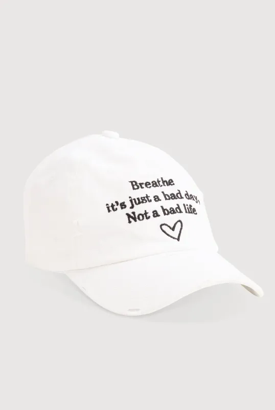 Breathe Its Just A Bad Day Baseball Cap sold by Rainbow