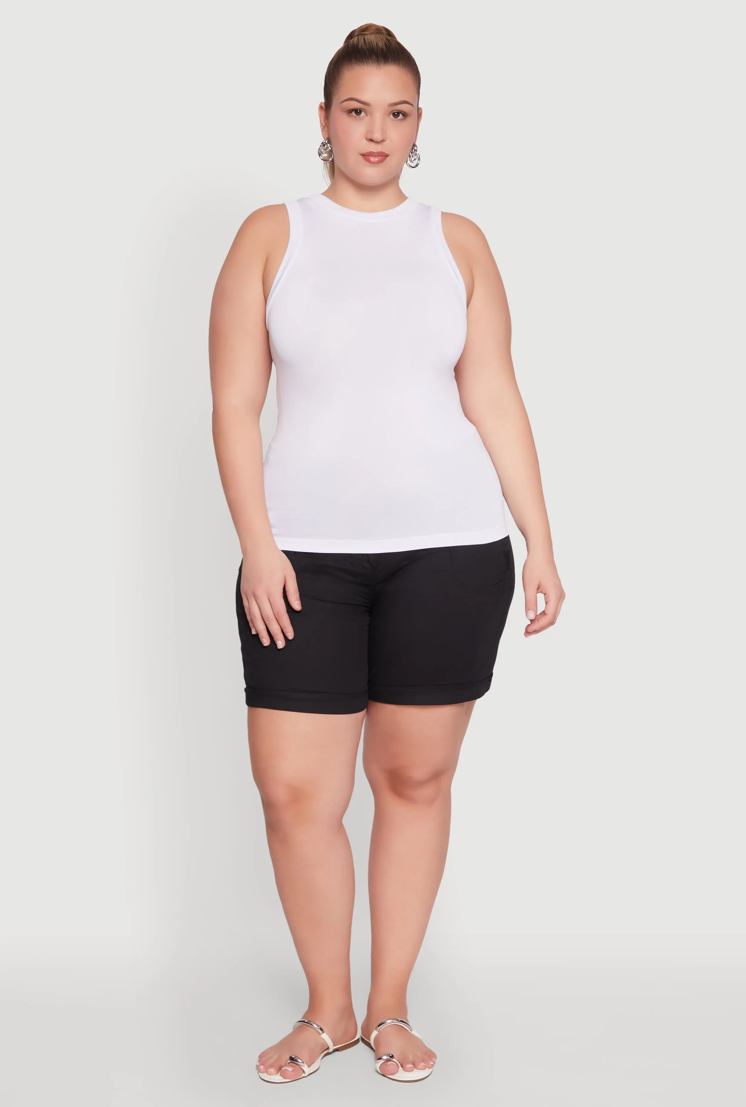 Plus Size Seamless Crew Neck Tank Top sold by Rainbow