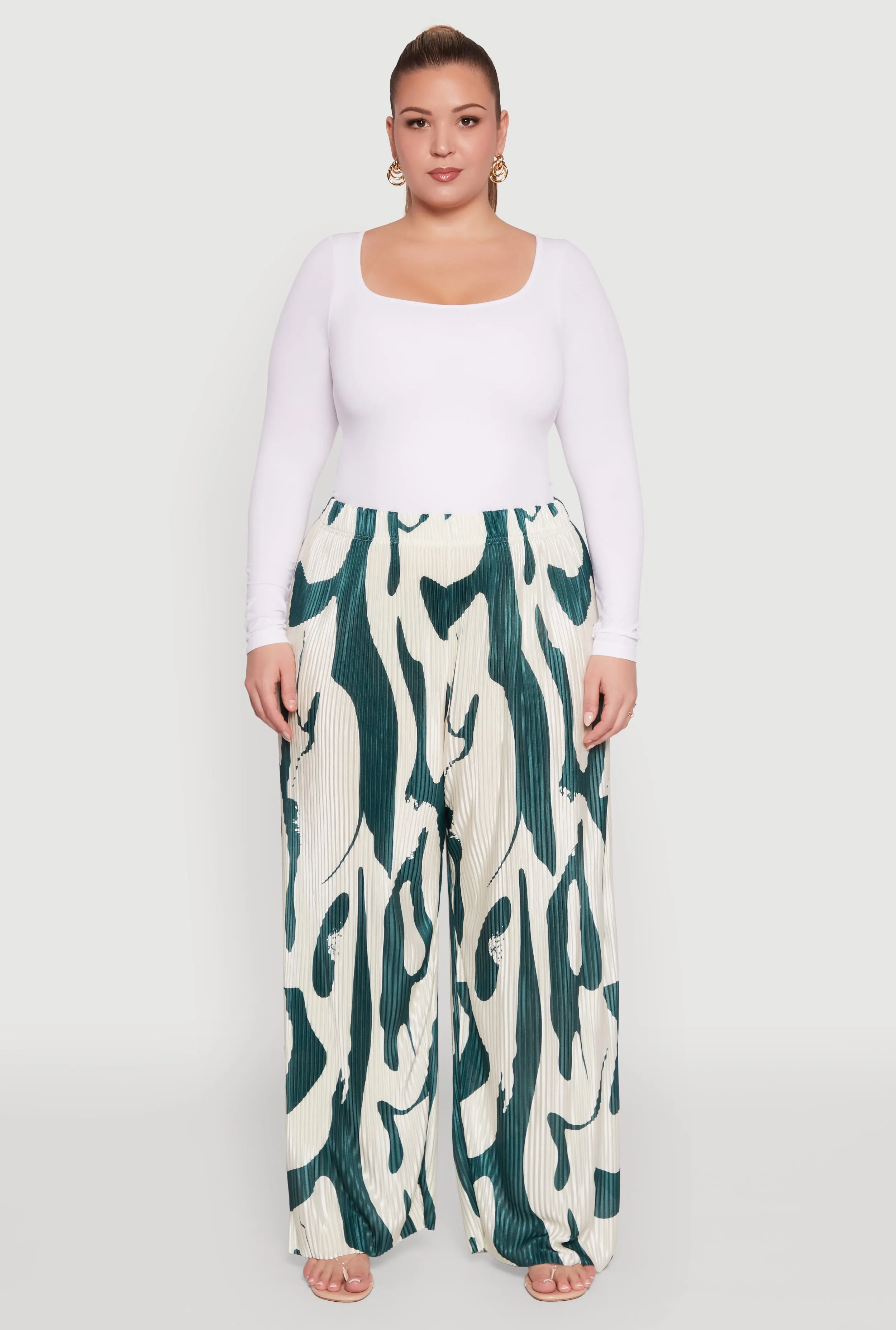 Plus Size Plisse Printed Palazzo Pants sold by Rainbow product image thumbnail 2