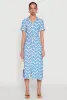 Wavy Striped Tie Waist Belted Dress sold by Rainbow
