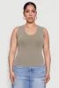 Plus Size Seamless Mineral Wash V Neck Tank Top sold by Rainbow