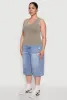 Plus Size Seamless Mineral Wash V Neck Tank Top sold by Rainbow