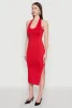 Side Slit Halter Neck Midi Dress sold by Rainbow