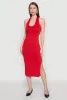 Side Slit Halter Neck Midi Dress sold by Rainbow