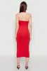 Side Slit Halter Neck Midi Dress sold by Rainbow