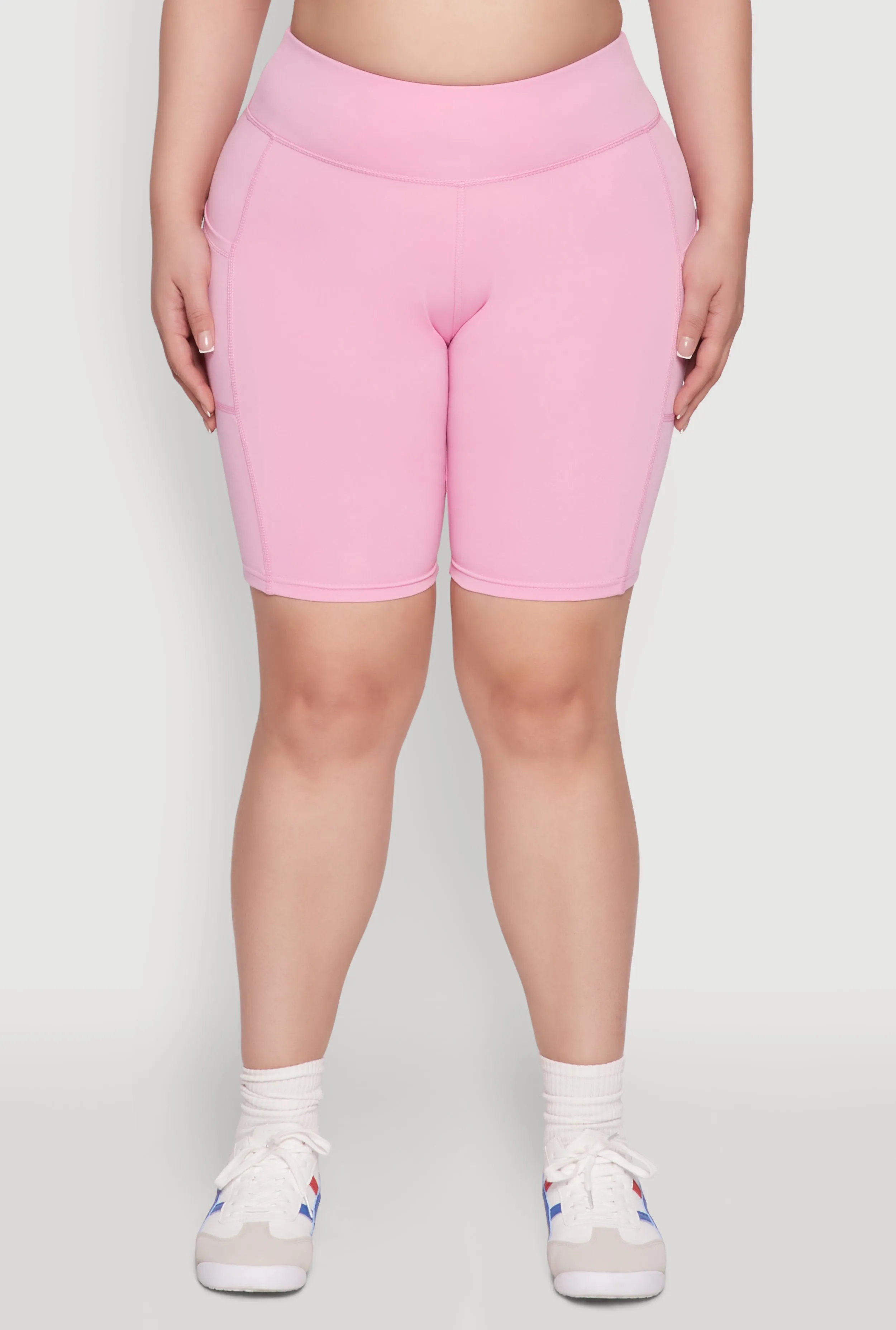 Plus Size Cell Phone Pocket High Waisted Bike Shorts sold by Rainbow product image thumbnail 5