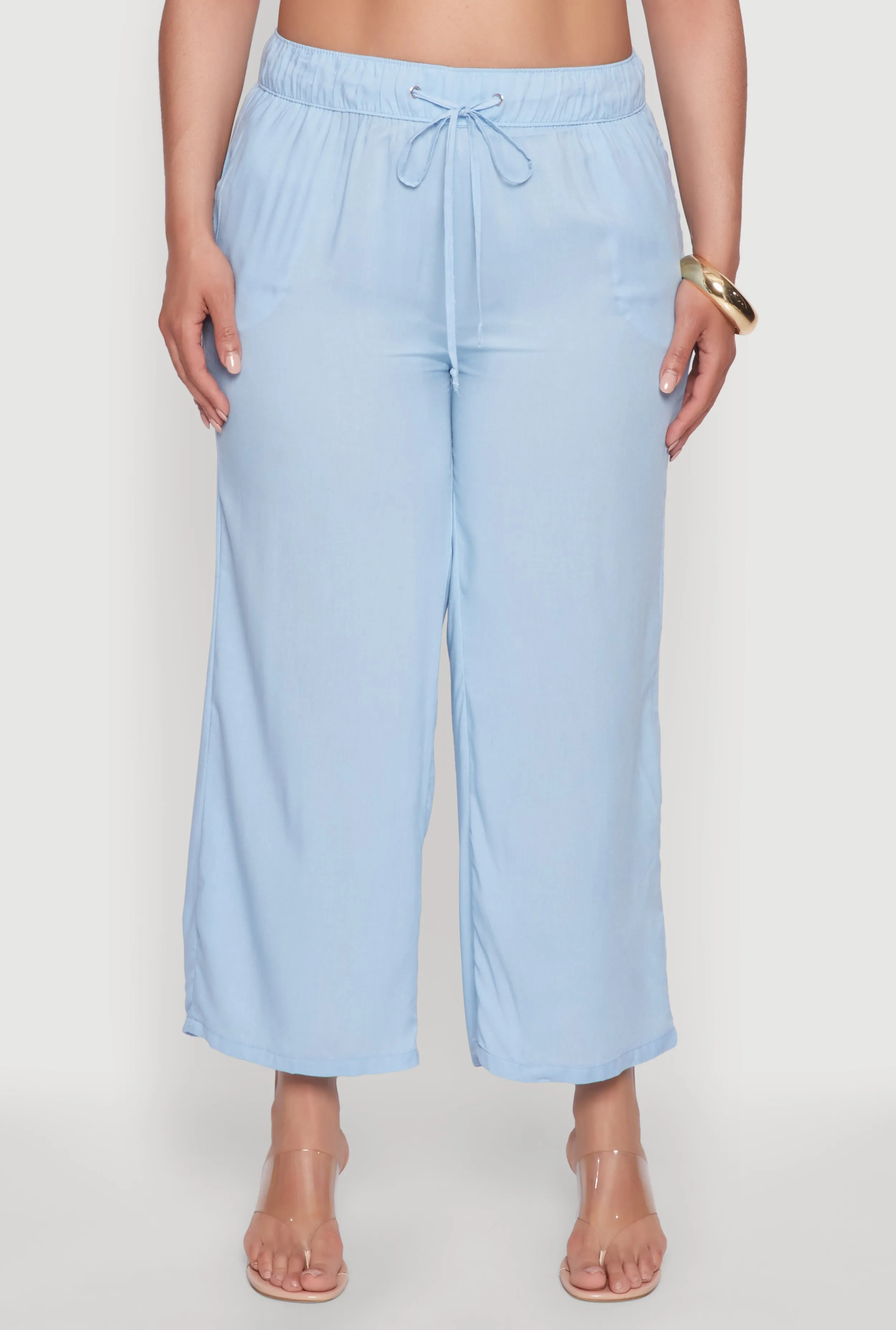 Plus Size Drawstring Palazzo Pants sold by Rainbow product image thumbnail 3