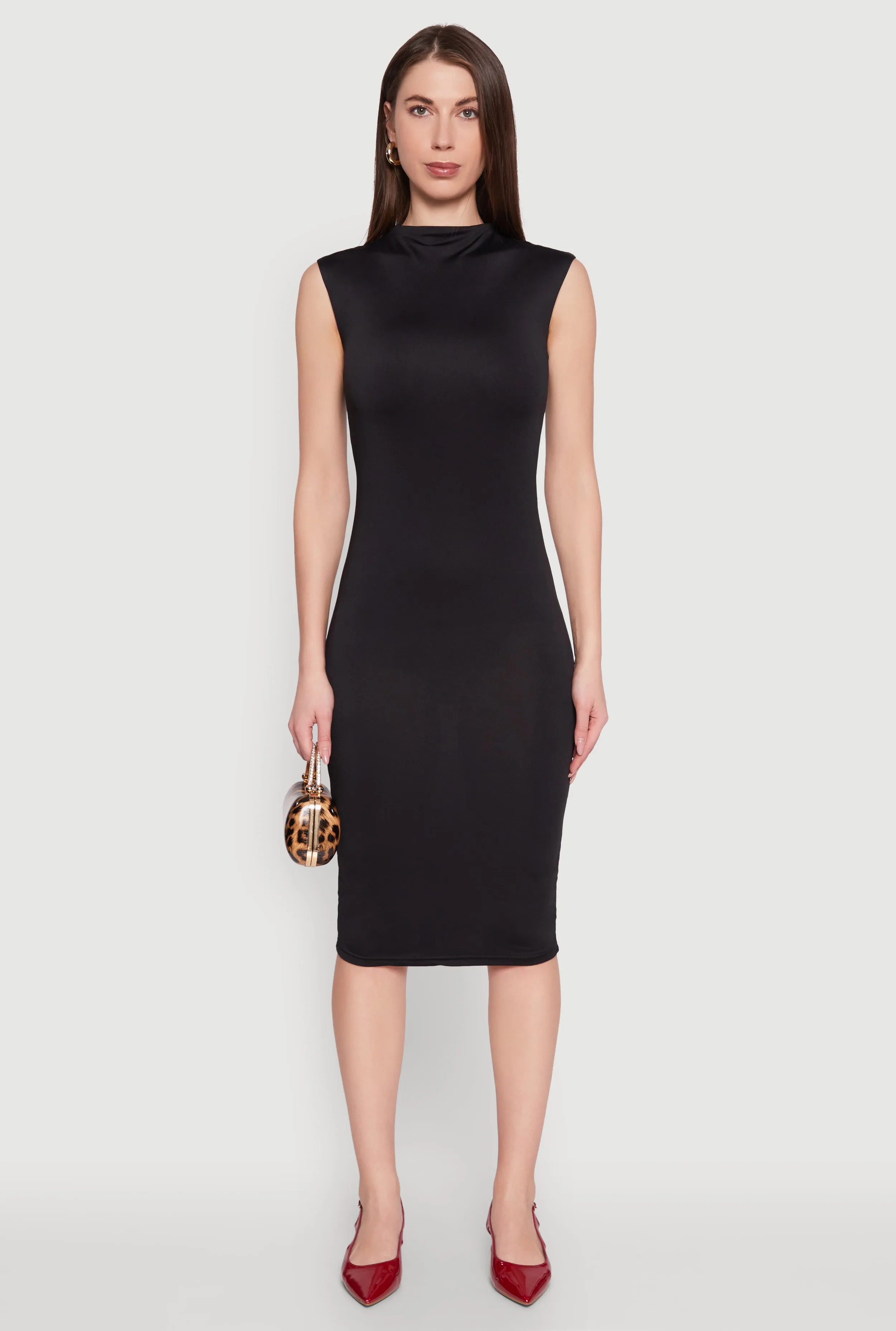 Mock Neck Cap Sleeve Midi Dress sold by Rainbow product image thumbnail 2