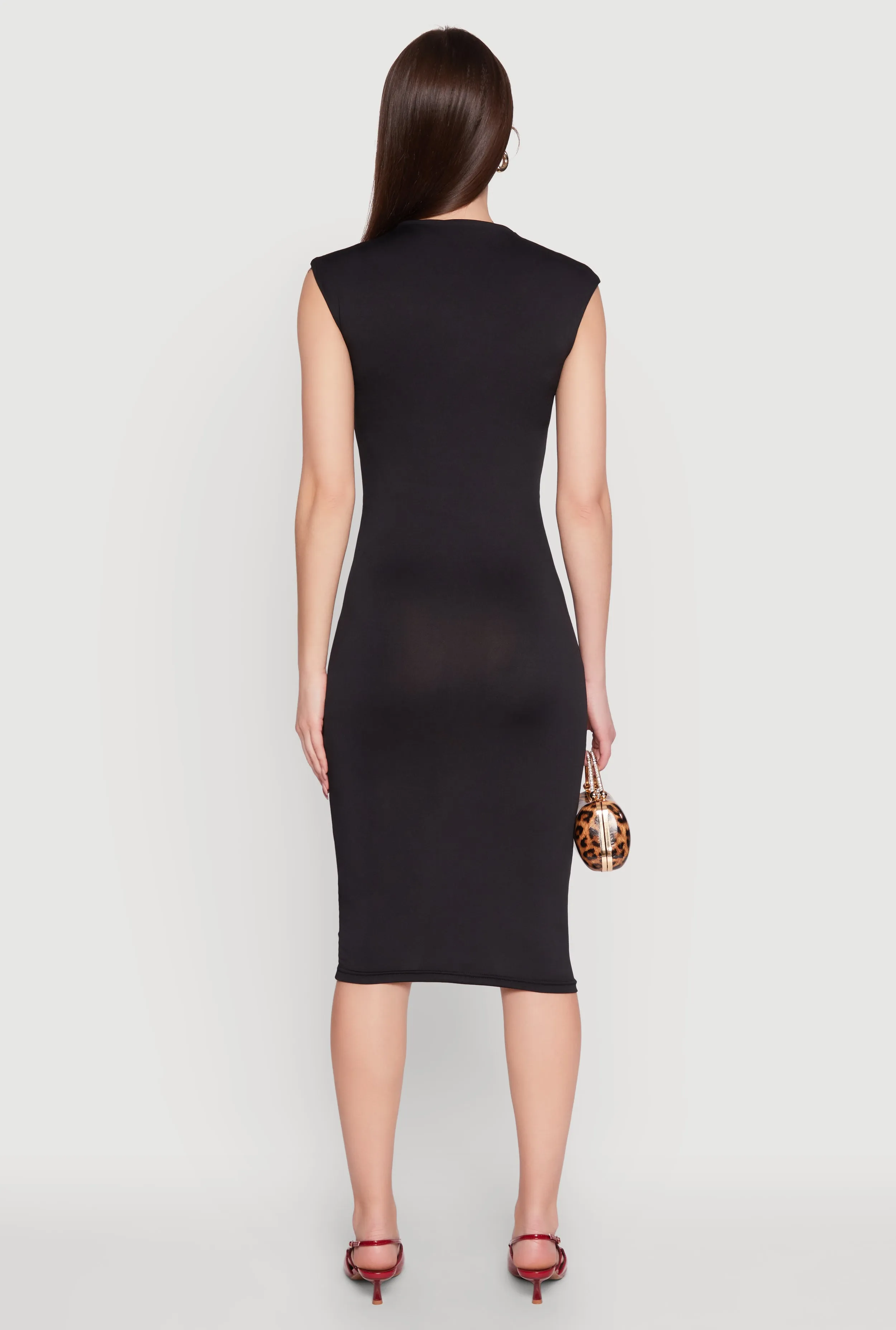 Mock Neck Cap Sleeve Midi Dress sold by Rainbow product image thumbnail 5