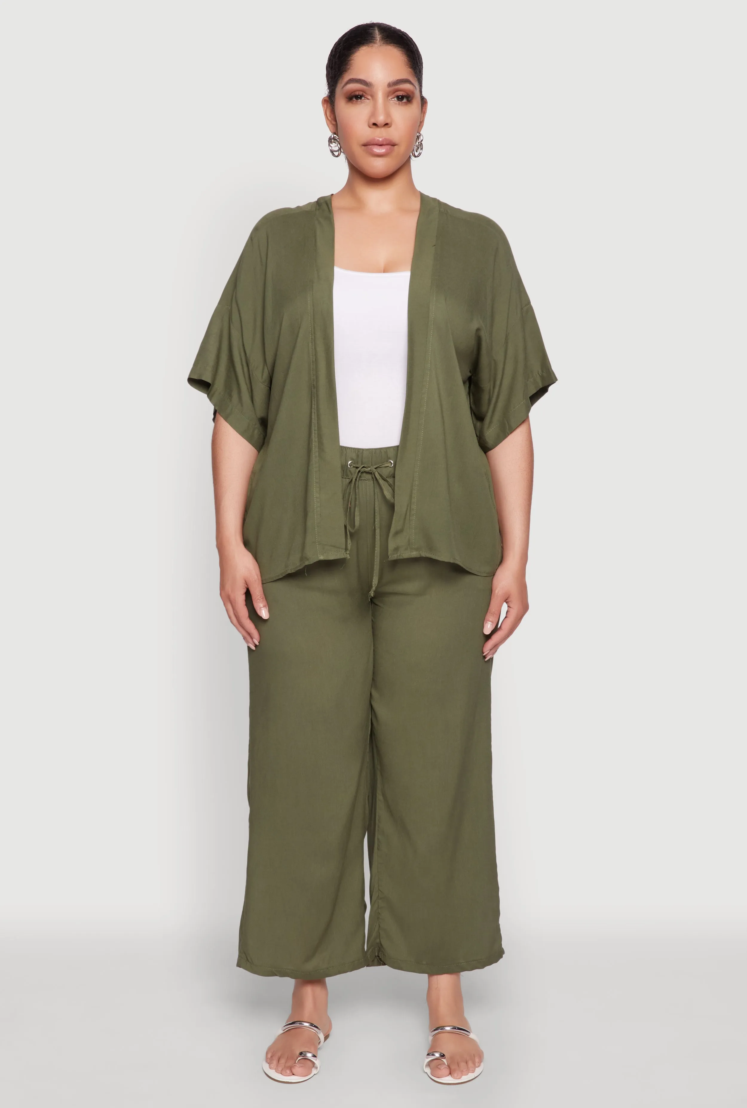 Plus Size Drawstring Palazzo Pants sold by Rainbow product image thumbnail 2