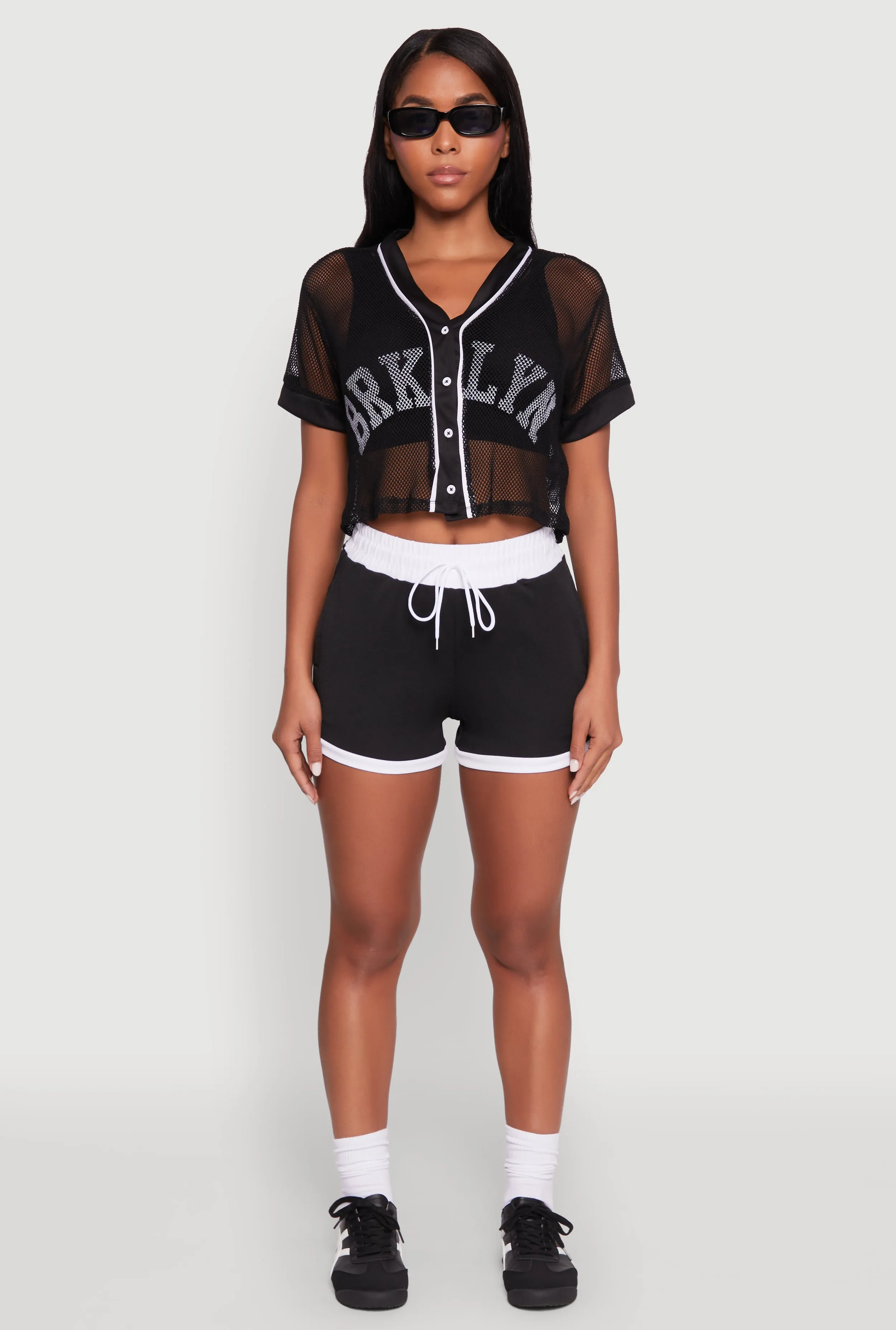 Fishnet Brklyn Graphic Cropped Baseball Tee sold by Rainbow product image thumbnail 3