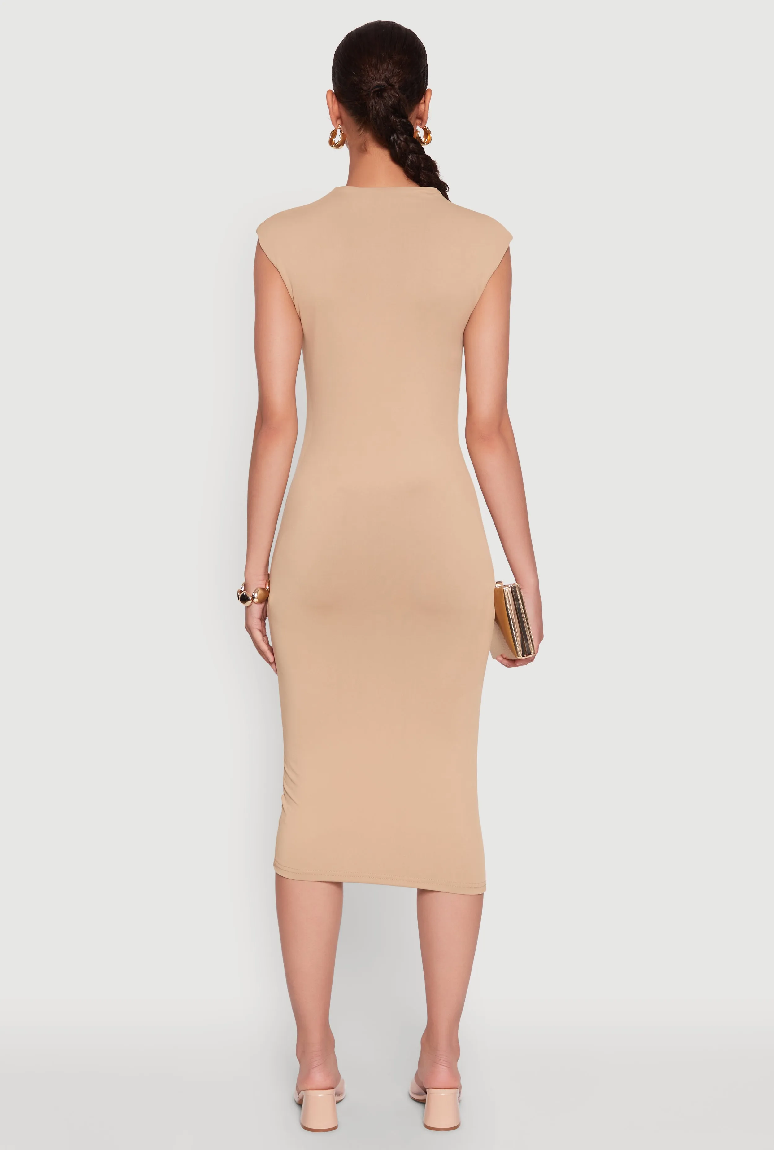 Mock Neck Cap Sleeve Midi Dress sold by Rainbow product image thumbnail 5