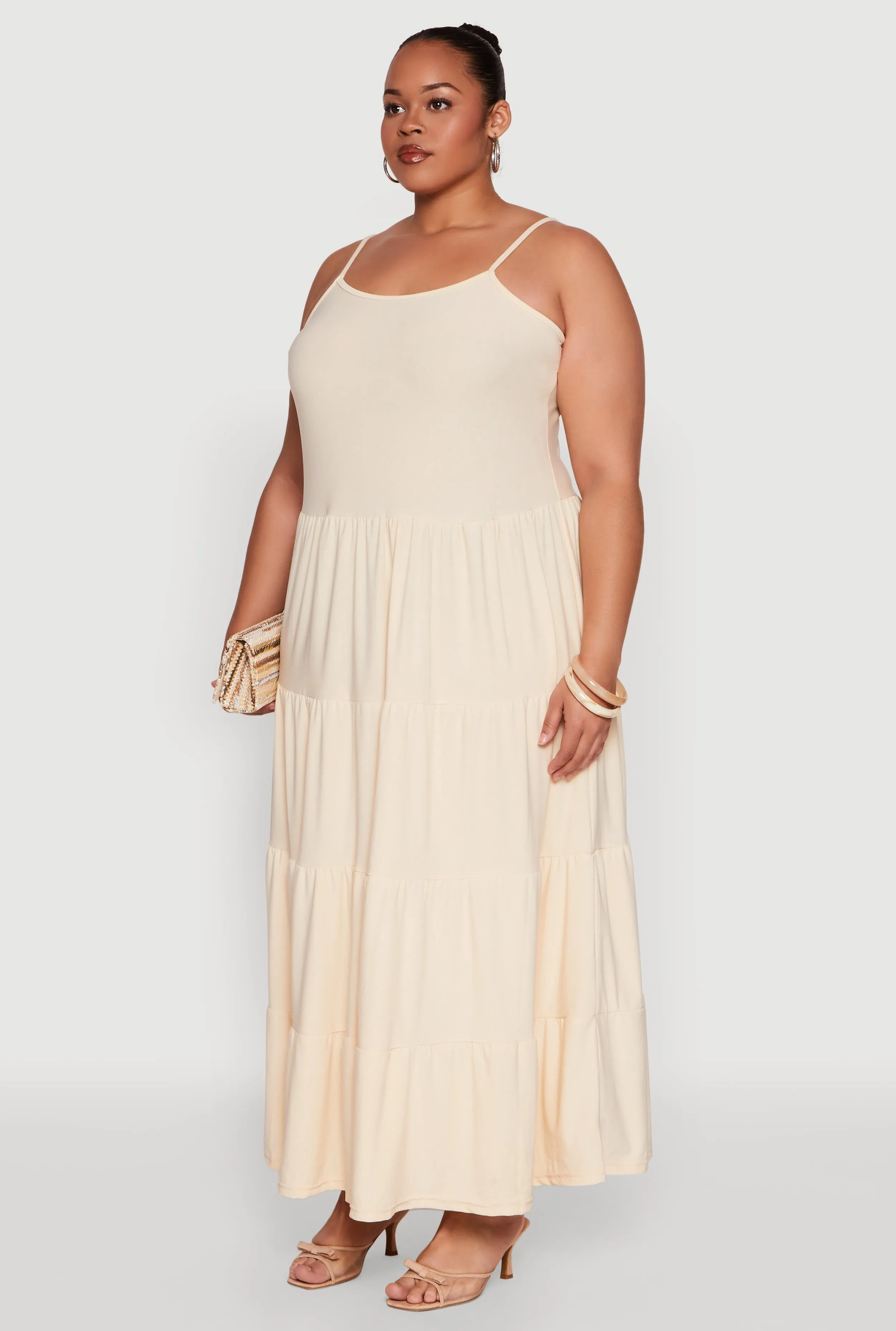 Plus Size Cami Tiered Maxi Sundress sold by Rainbow product image thumbnail 3