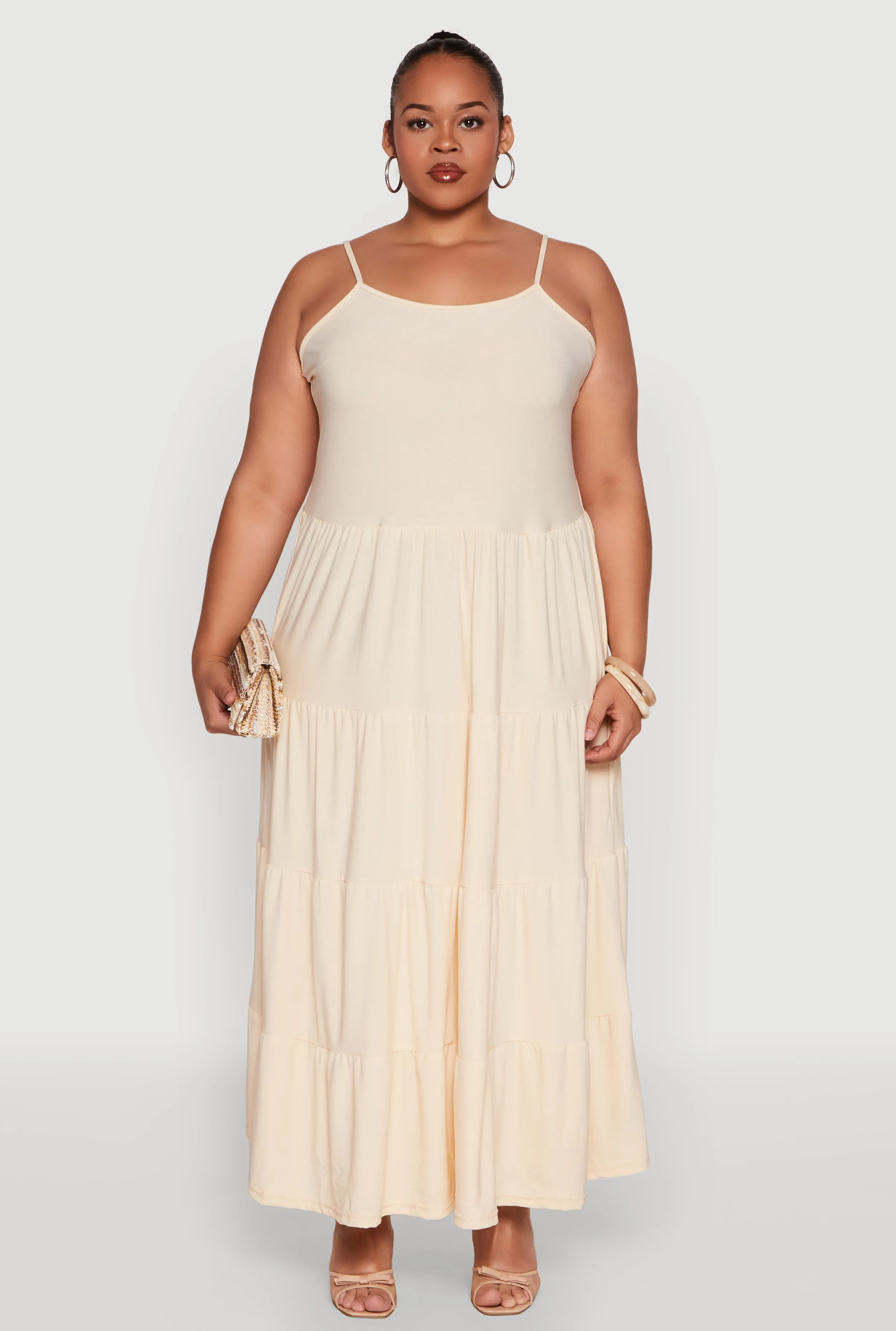 Plus Size Cami Tiered Maxi Sundress sold by Rainbow product image thumbnail 2