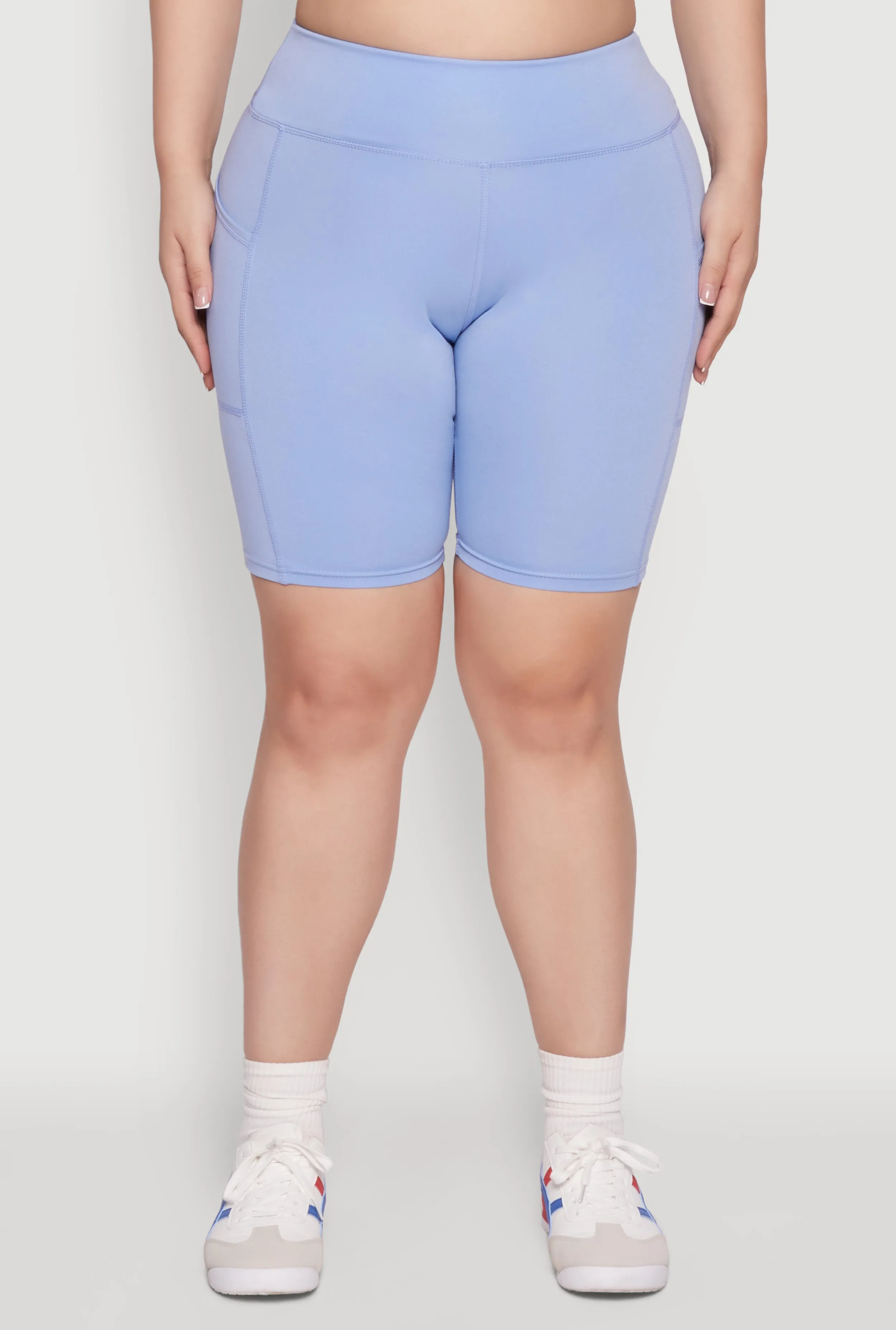 Plus Size Cell Phone Pocket High Waisted Bike Shorts sold by Rainbow product image thumbnail 5