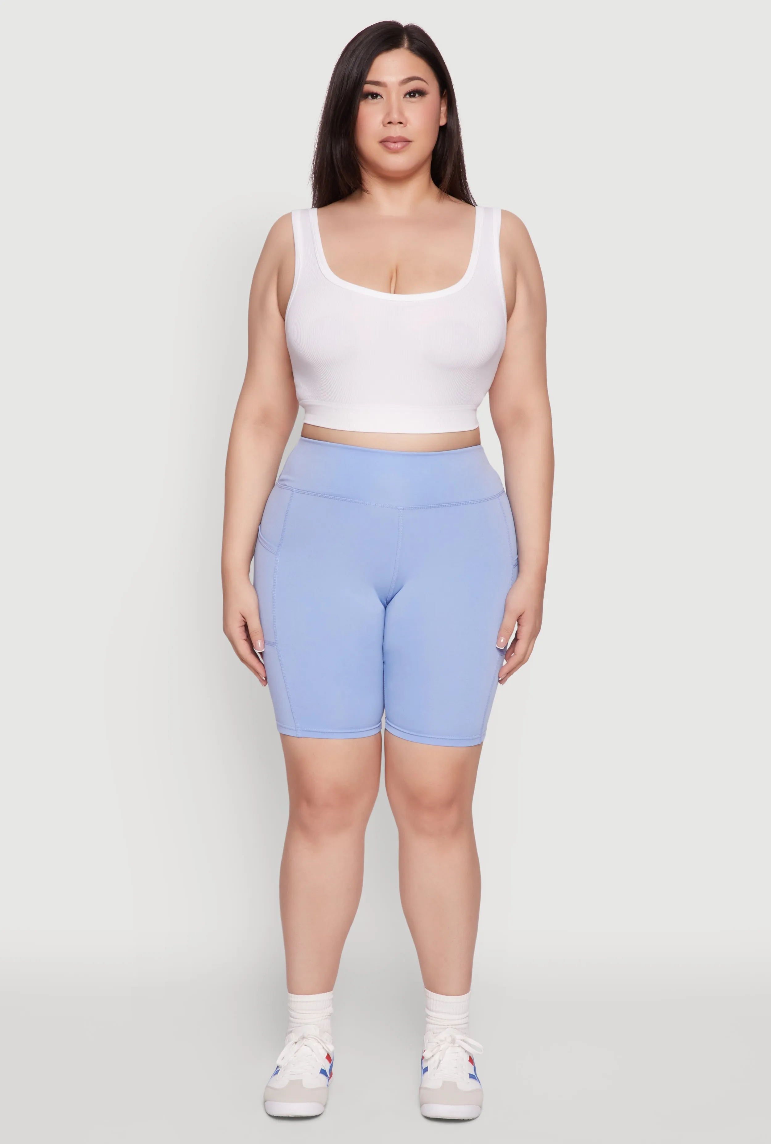 Plus Size Cell Phone Pocket High Waisted Bike Shorts sold by Rainbow product image thumbnail 2
