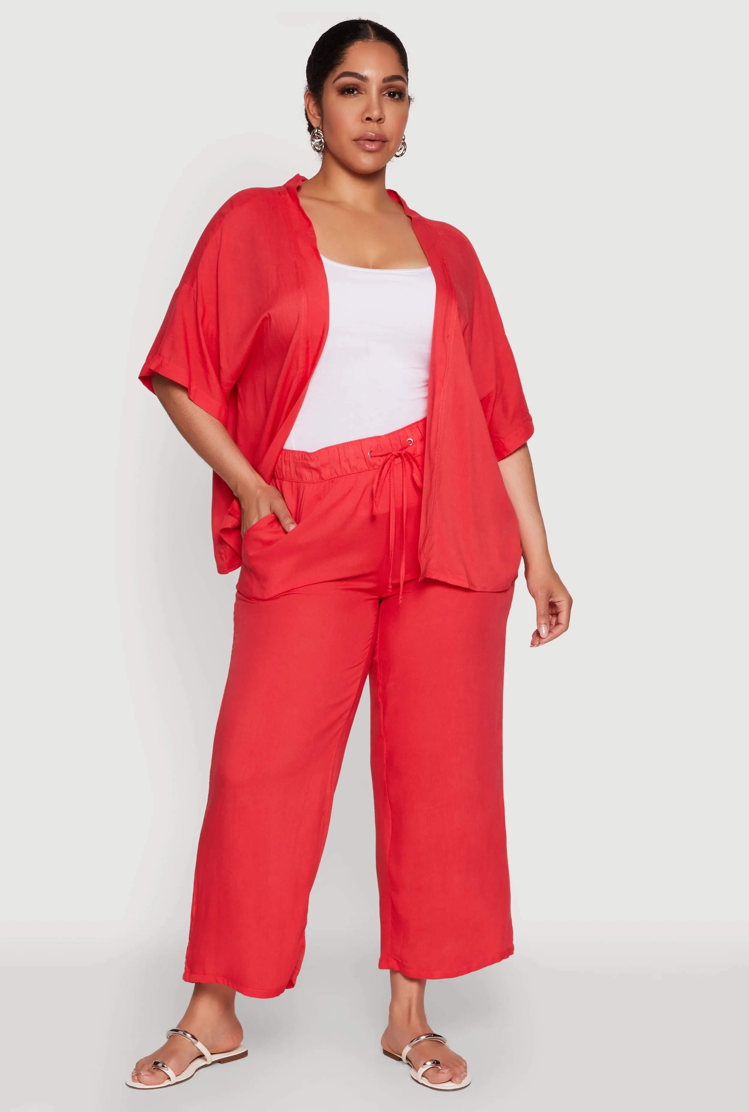 Plus Size Drawstring Palazzo Pants sold by Rainbow product image thumbnail 2