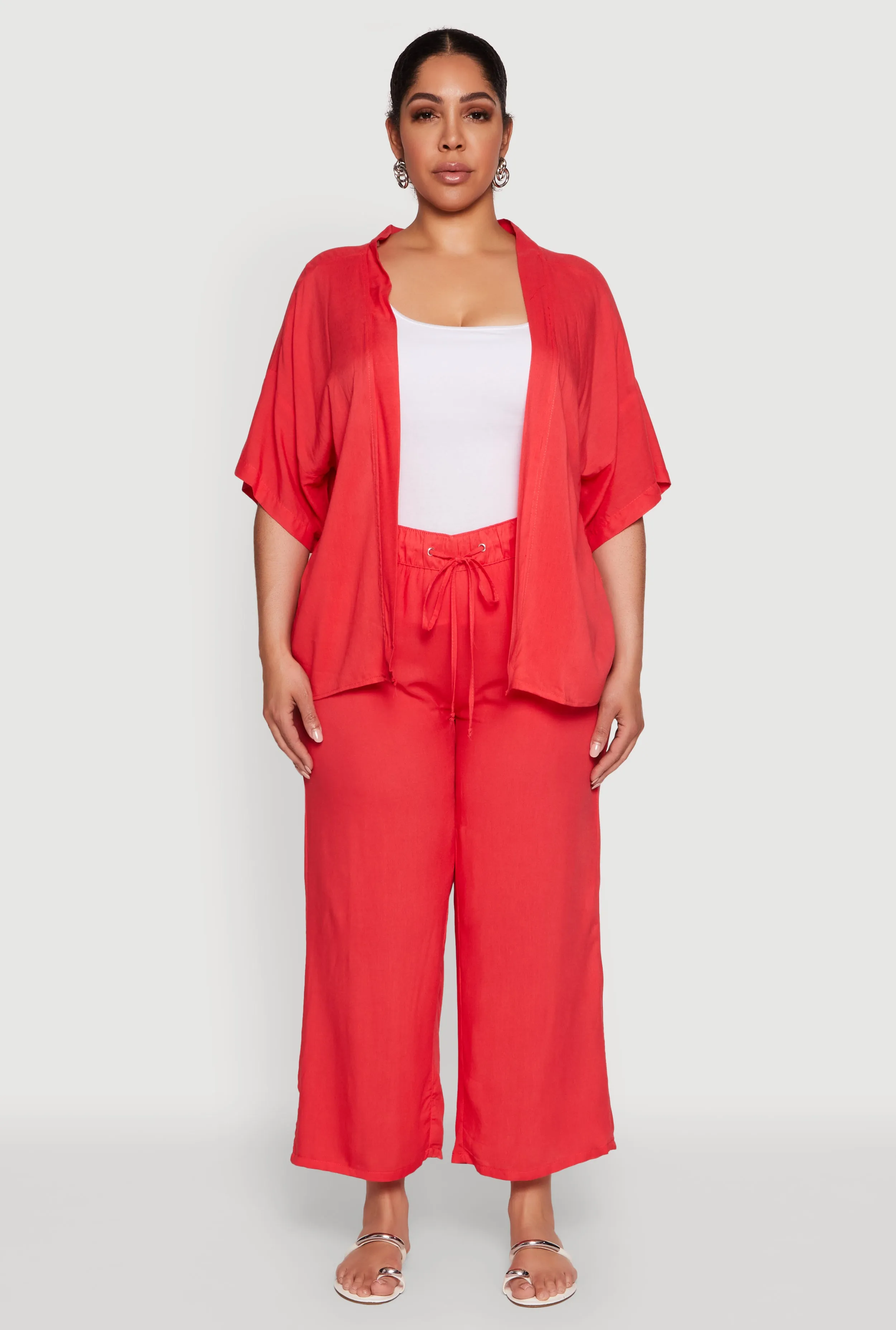 Plus Size Drawstring Palazzo Pants sold by Rainbow