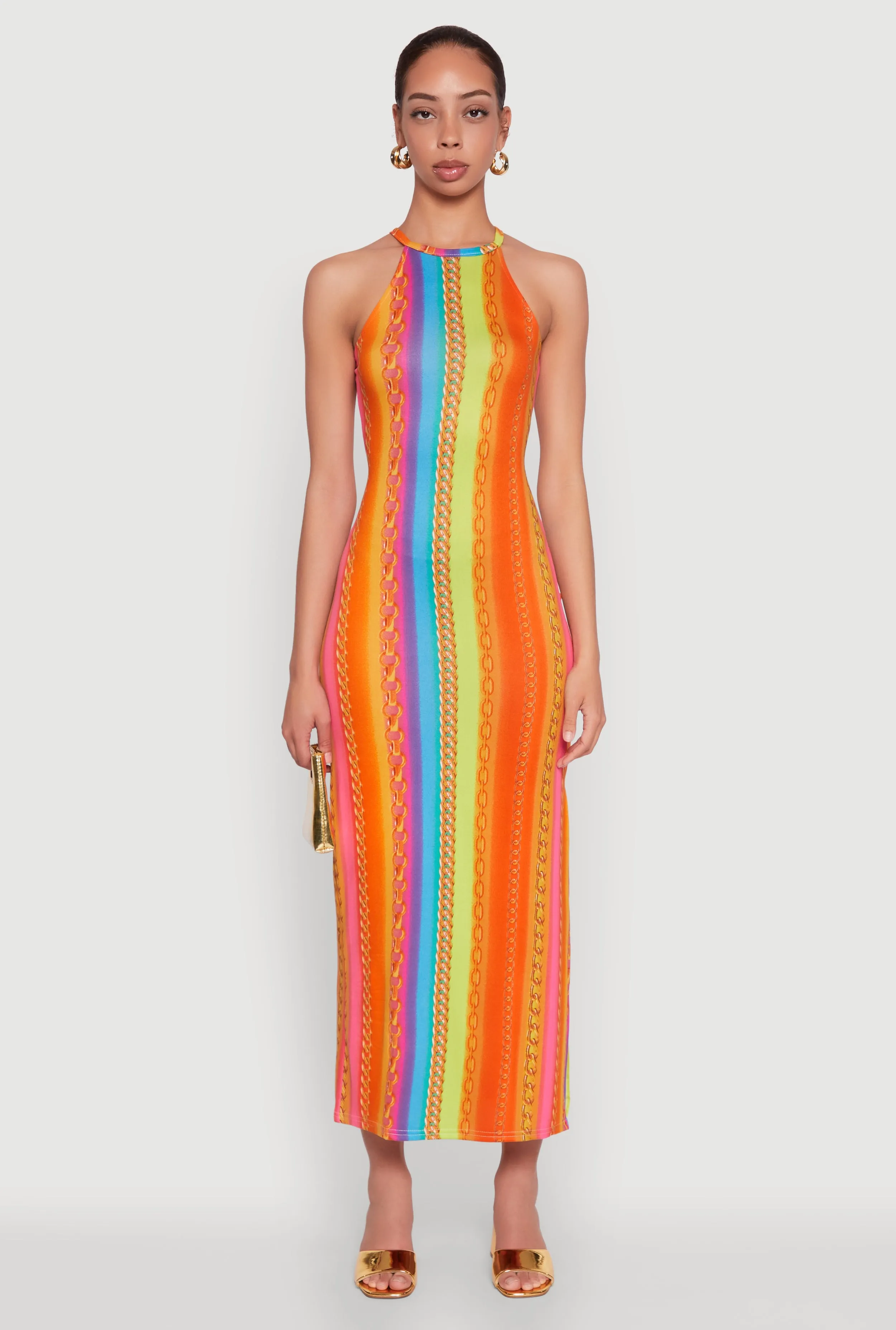 Rainbow Chain Print Halter Dress sold by Rainbow product image thumbnail 2