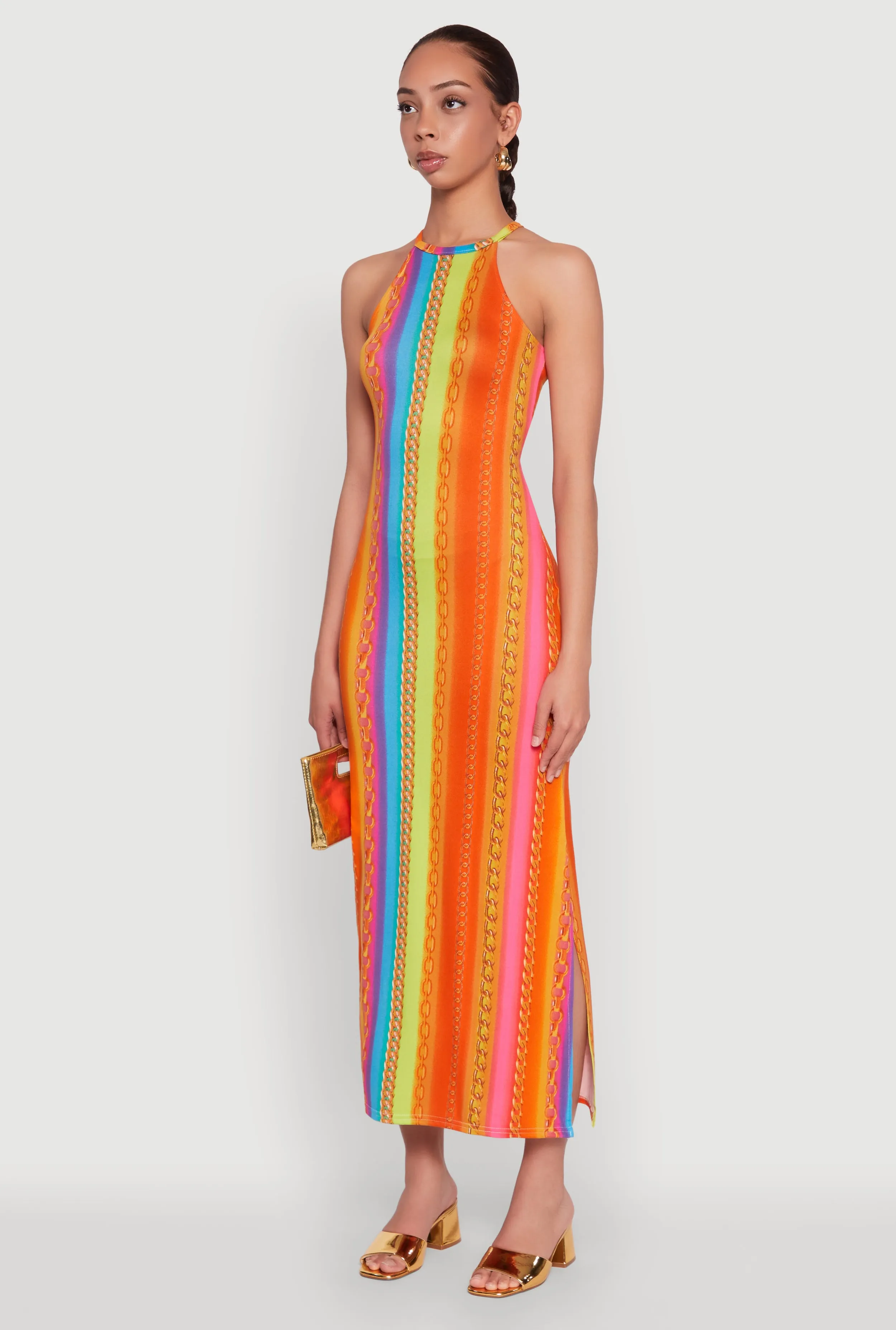 Rainbow Chain Print Halter Dress sold by Rainbow product image thumbnail 3