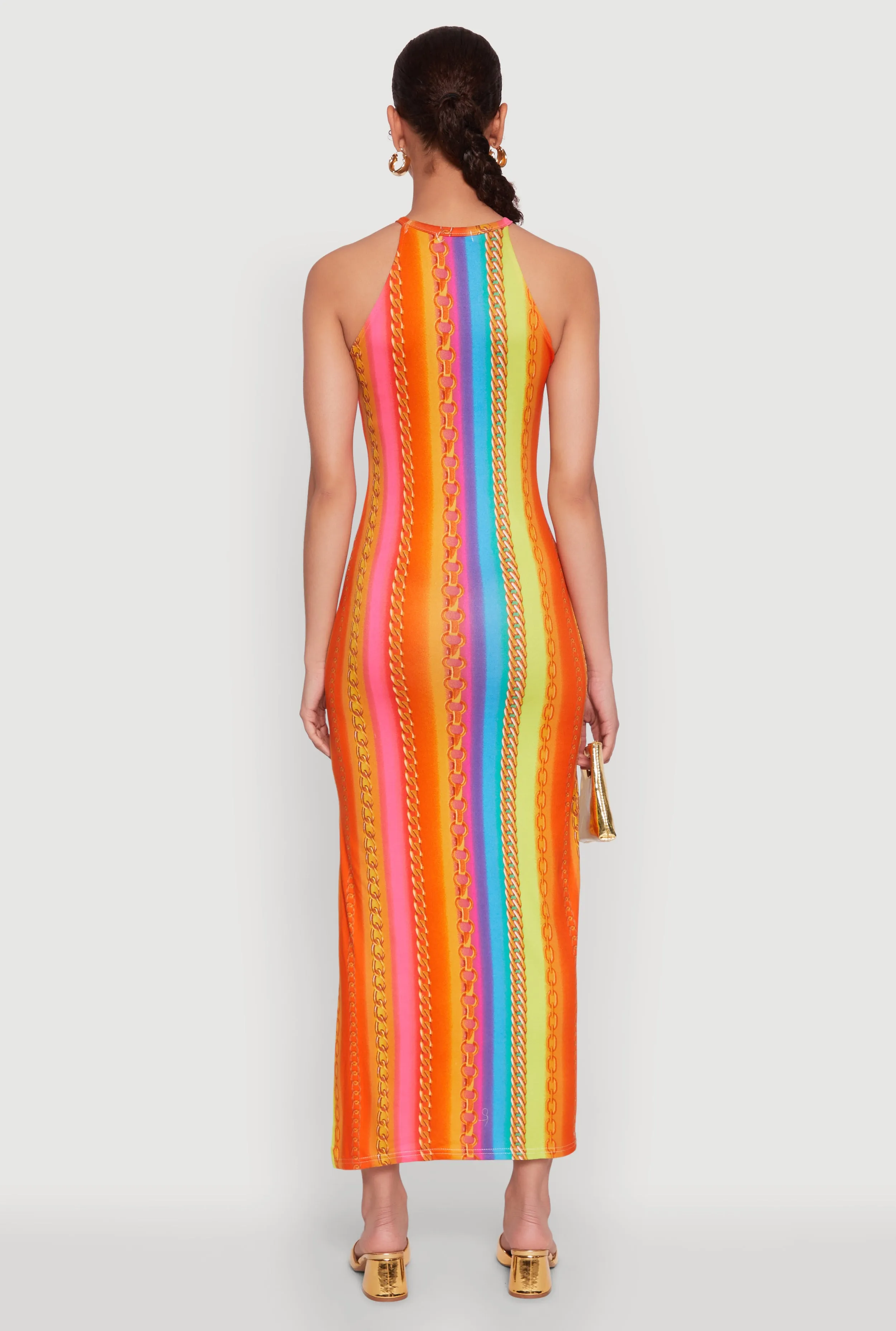 Rainbow Chain Print Halter Dress sold by Rainbow product image thumbnail 5