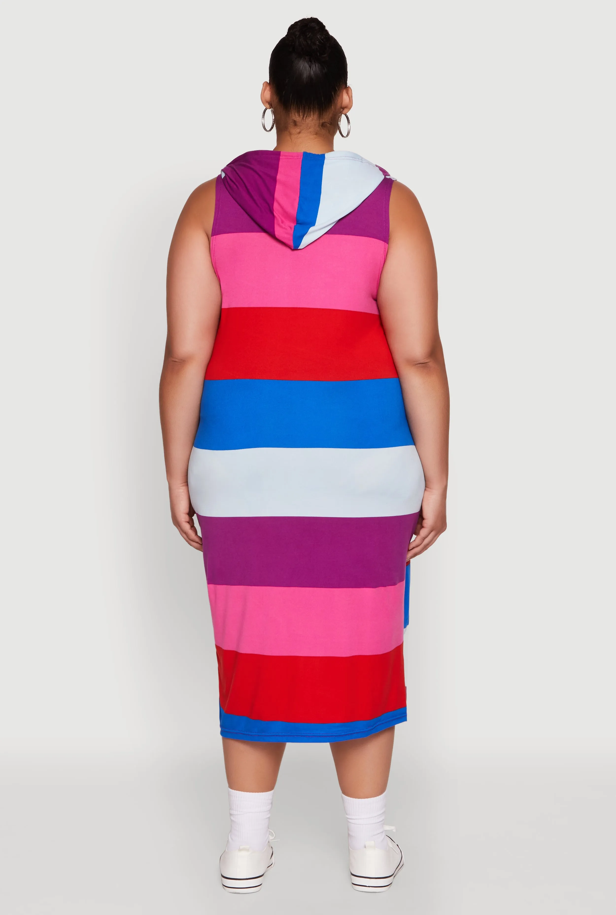 Plus Size Color Blocked Hooded Tank Dress sold by Rainbow product image thumbnail 5