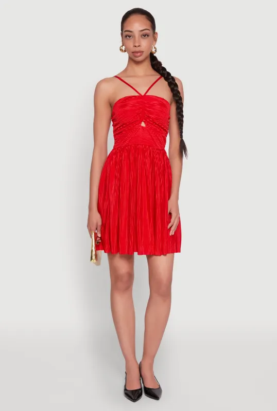Plisse Keyhole Skater Dress sold by Rainbow