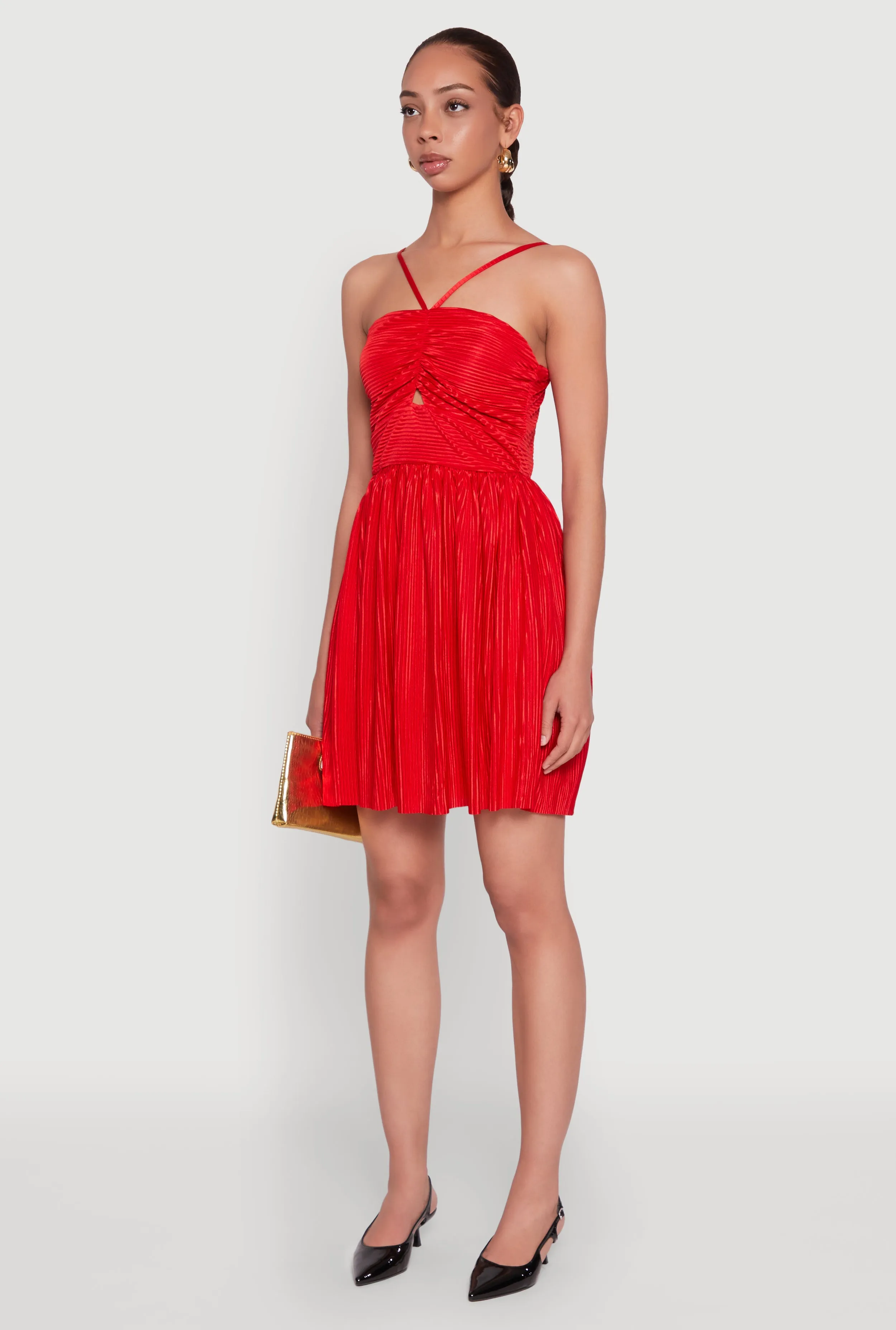 Plisse Keyhole Skater Dress sold by Rainbow product image thumbnail 3