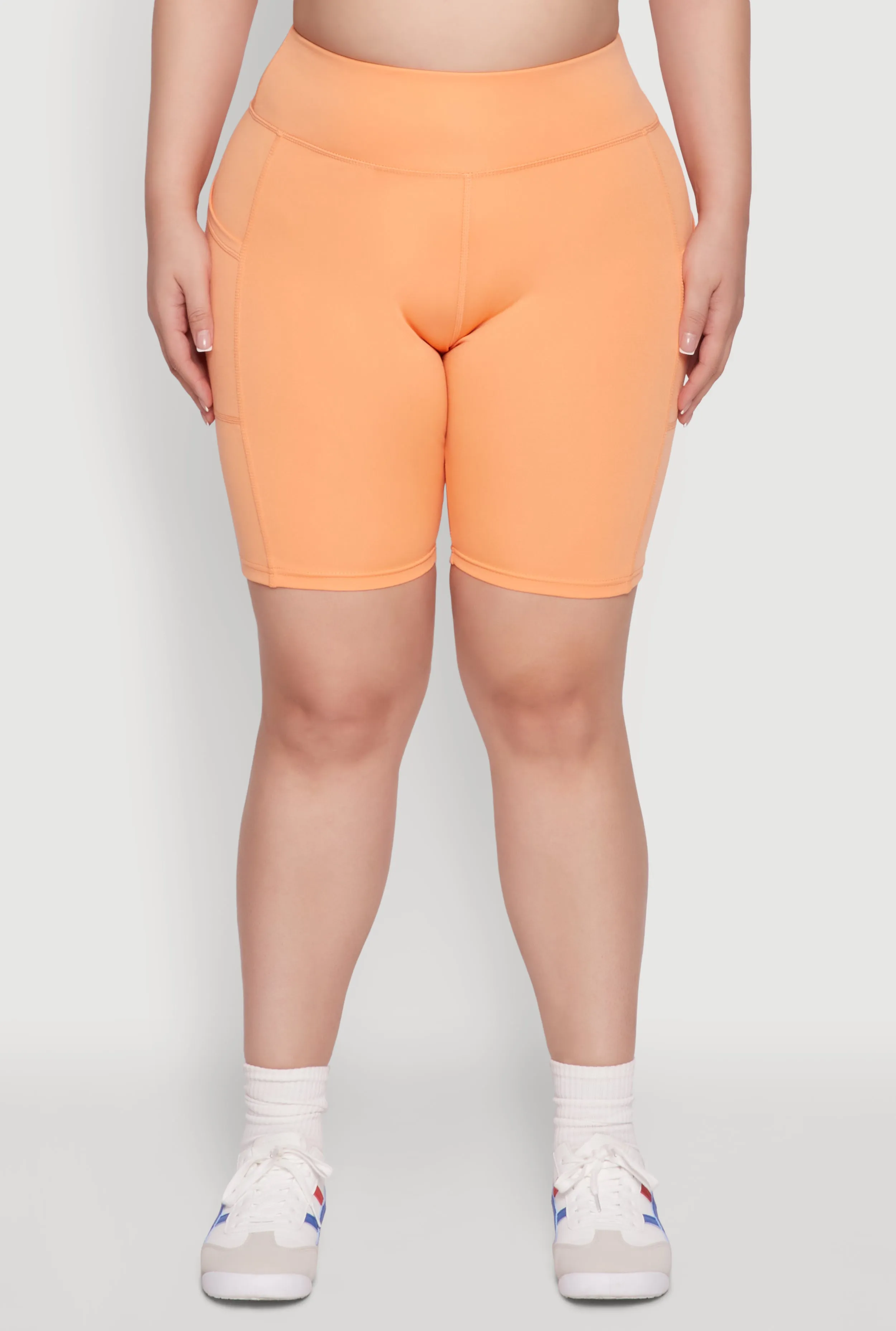 Plus Size Cell Phone Pocket High Waisted Bike Shorts sold by Rainbow product image thumbnail 5