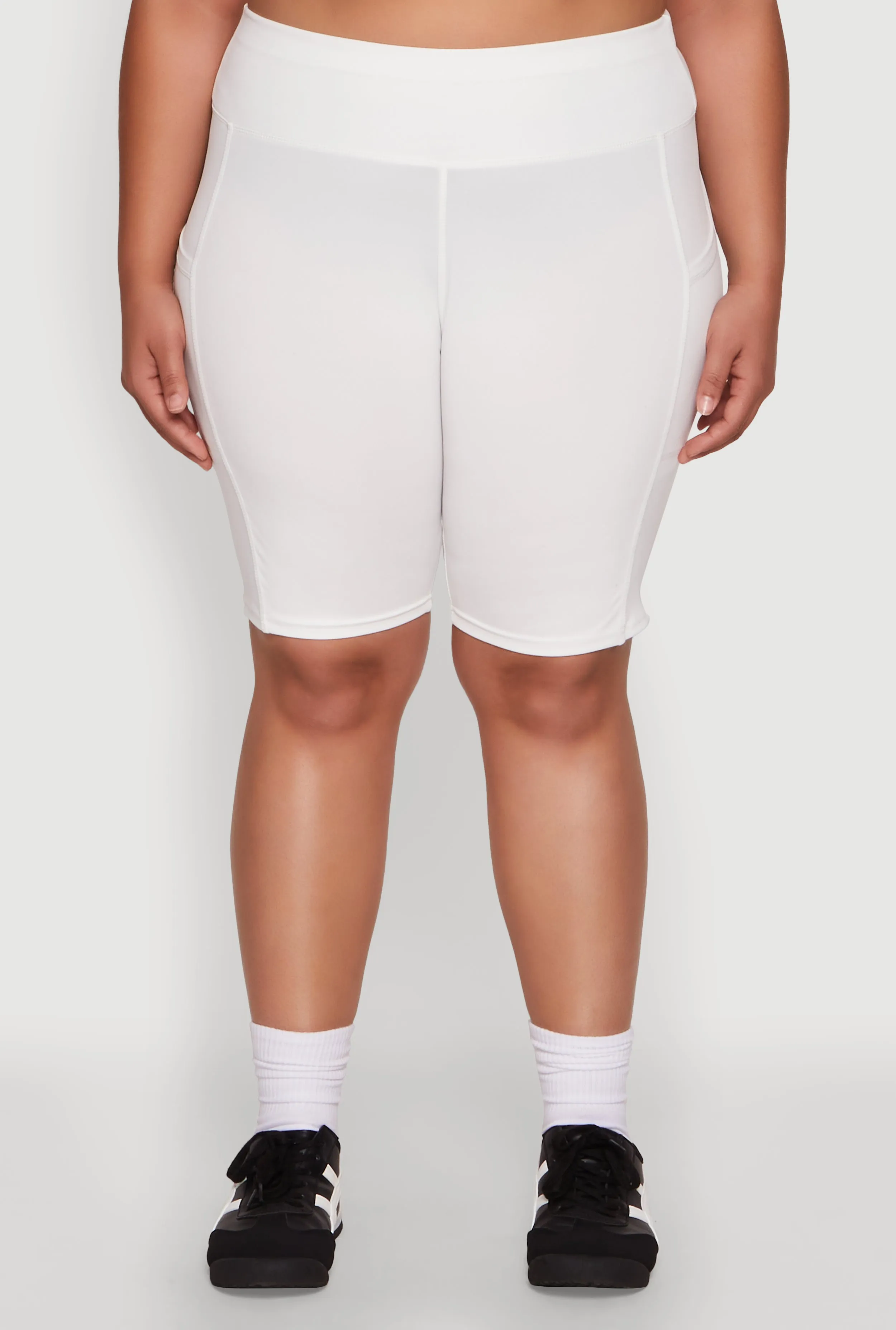 Plus Size Cell Phone Pocket High Waist Biker Shorts sold by Rainbow product image thumbnail 5