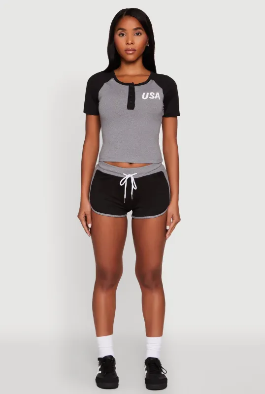 Contrast Trim Dolphin Shorts sold by Rainbow