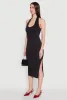 Side Slit Halter Neck Midi Dress sold by Rainbow