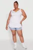 Plus Size Notch Neck Drawstring Side Tank Top sold by Rainbow