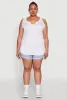 Plus Size Notch Neck Drawstring Side Tank Top sold by Rainbow