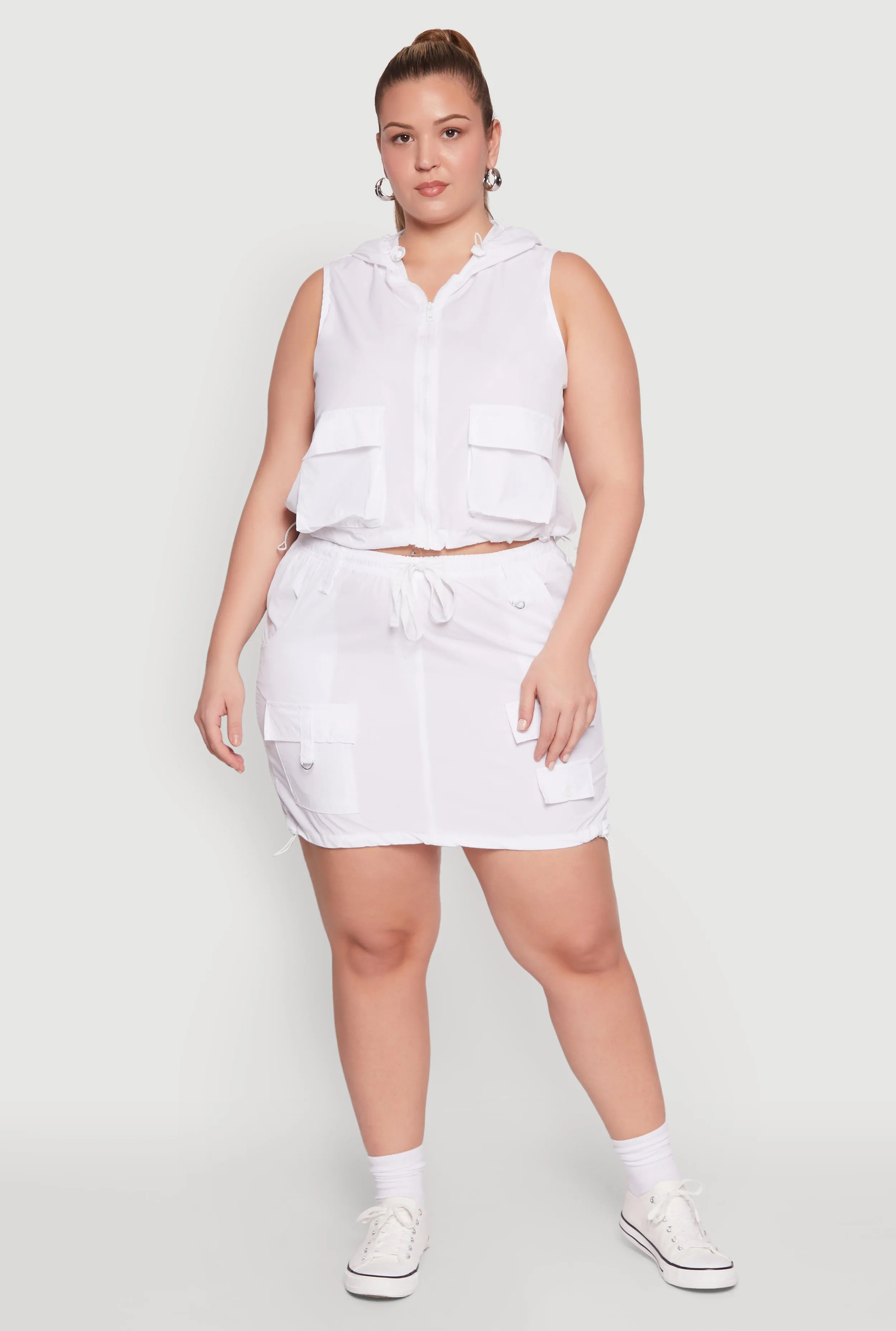 Plus Size Cargo Pocket Windbreaker Vest sold by Rainbow product image thumbnail 2