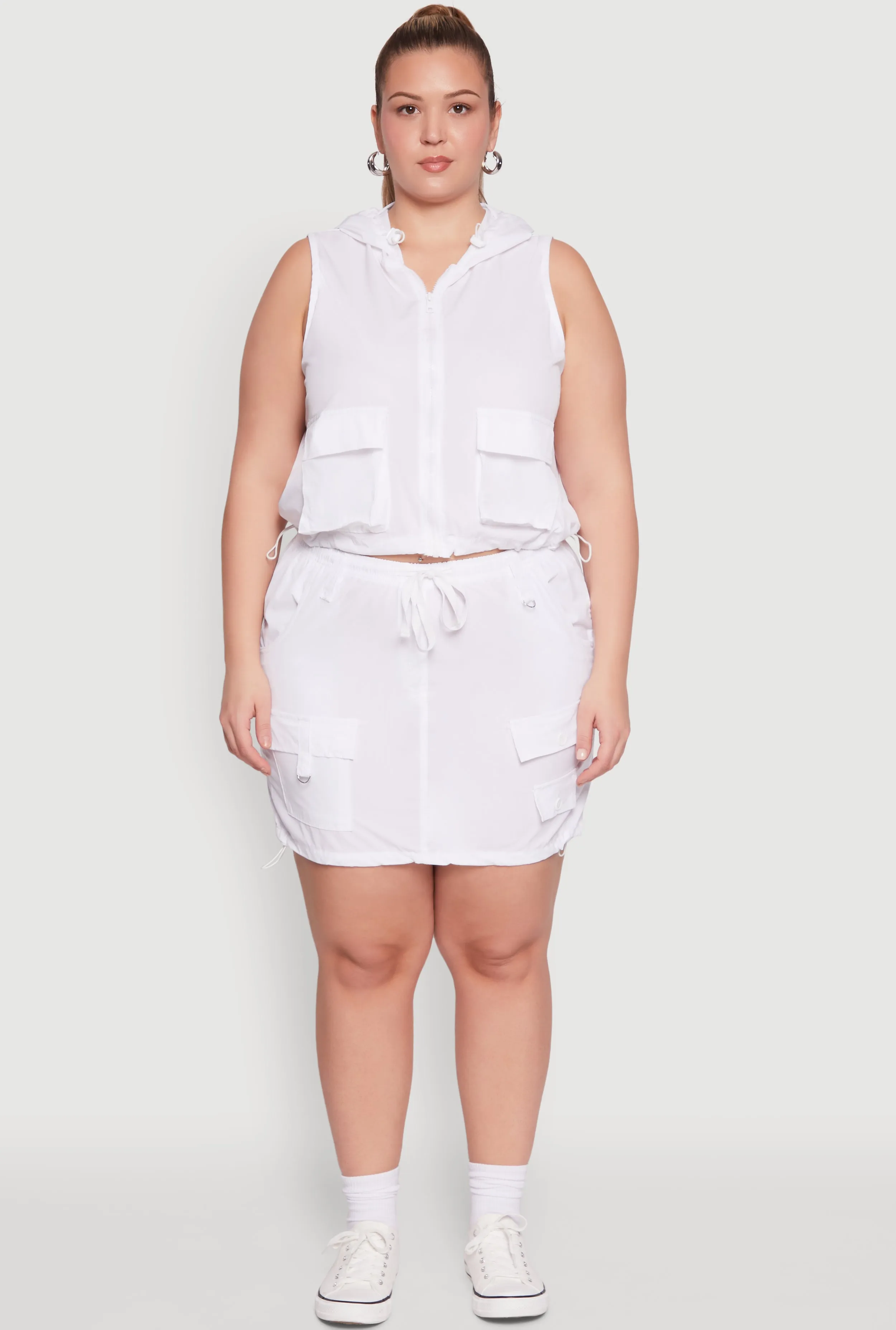 Plus Size Cargo Pocket Windbreaker Vest sold by Rainbow product image thumbnail 3