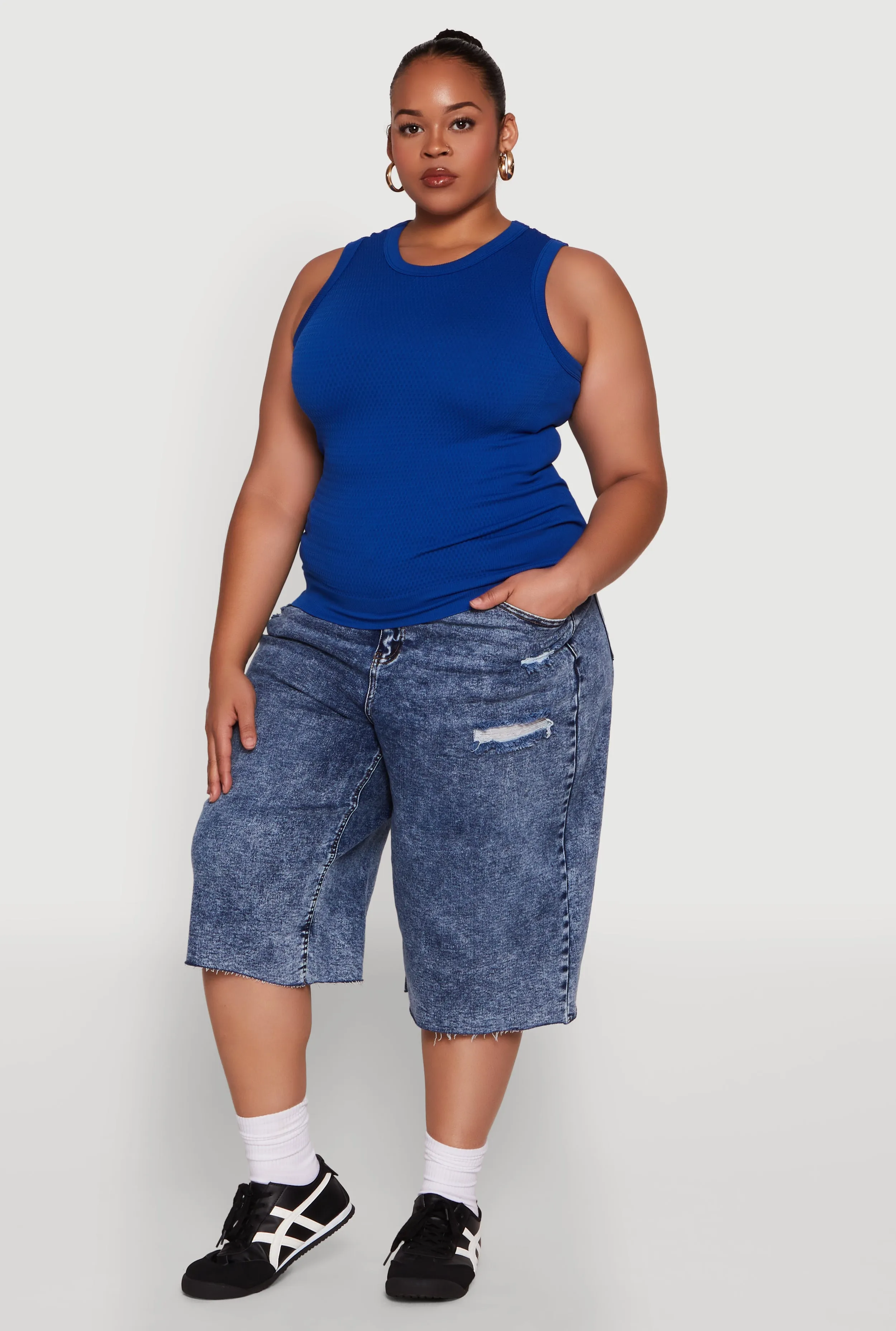 Plus Size Seamless Textured Knit Tank Top sold by Rainbow product image thumbnail 3