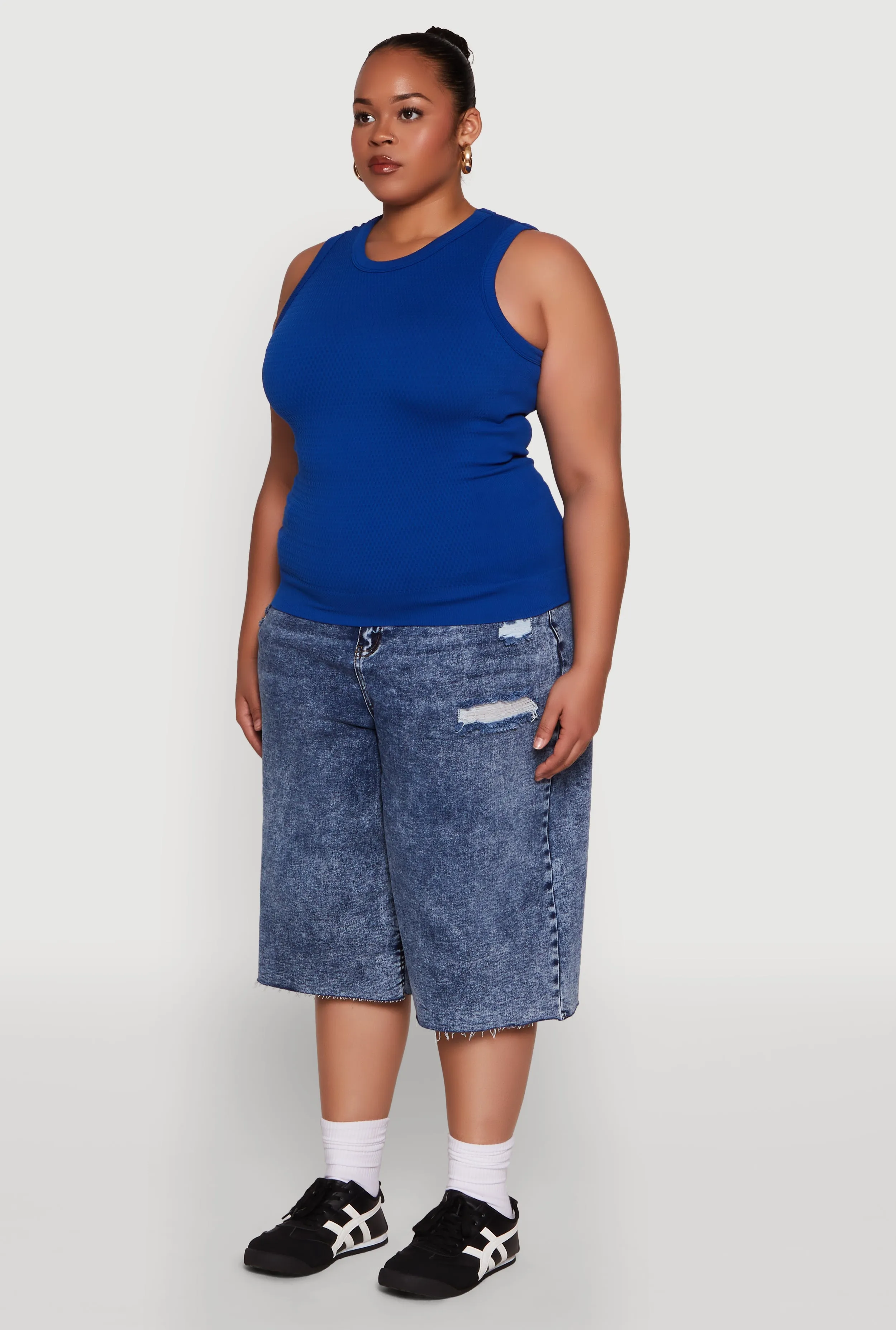 Plus Size Seamless Textured Knit Tank Top sold by Rainbow product image thumbnail 5