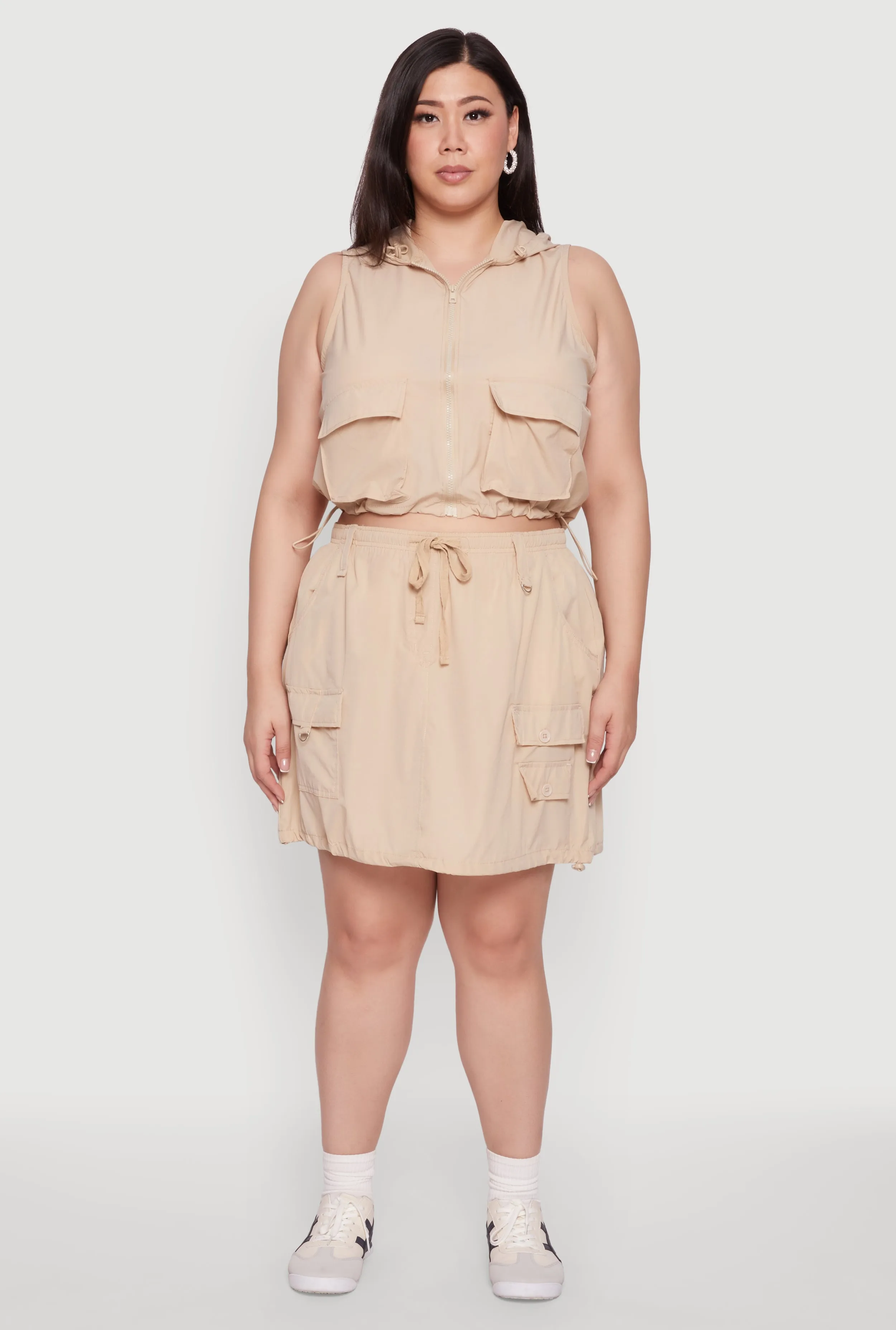 Plus Size Drawstring Waist Cargo Skirt sold by Rainbow product image thumbnail 2