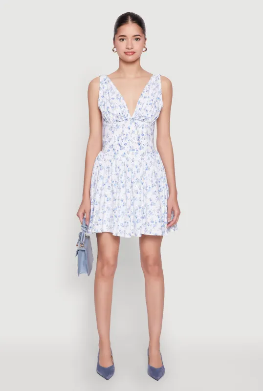 Ditsy Floral Print Corset Mini Dress sold by Rainbow