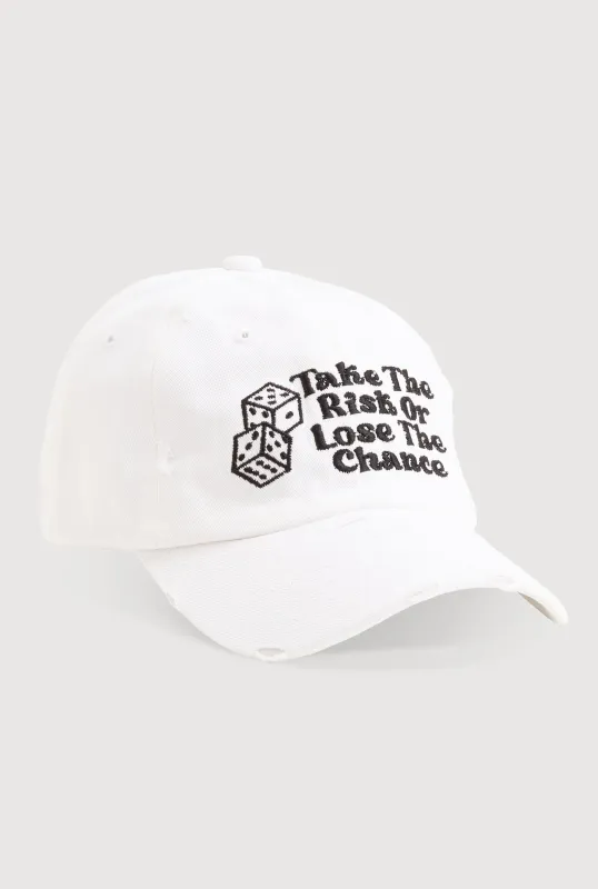 Take The Risk Graphic Baseball Hat sold by Rainbow