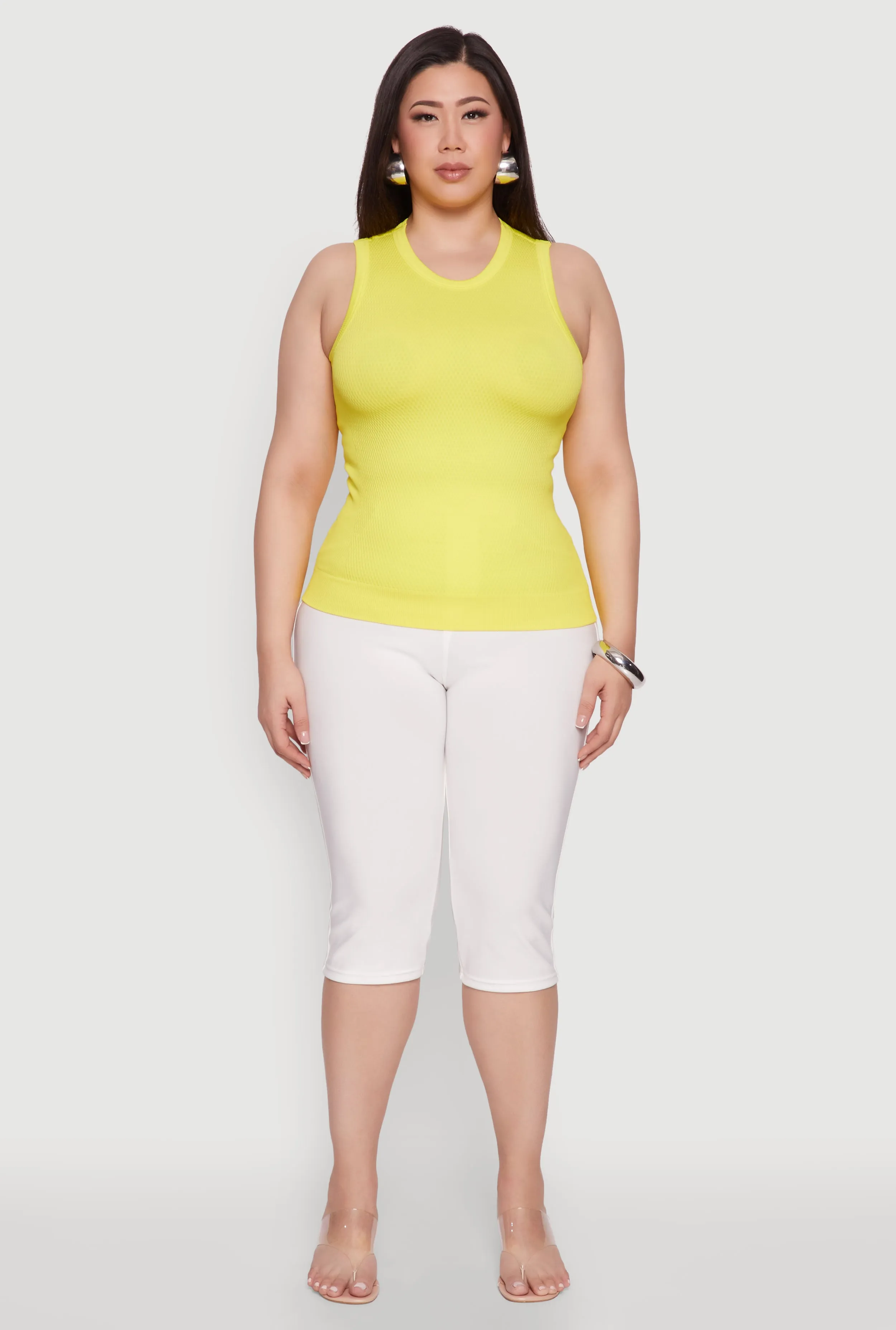 Plus Size Seamless Textured Knit Tank Top sold by Rainbow product image thumbnail 3