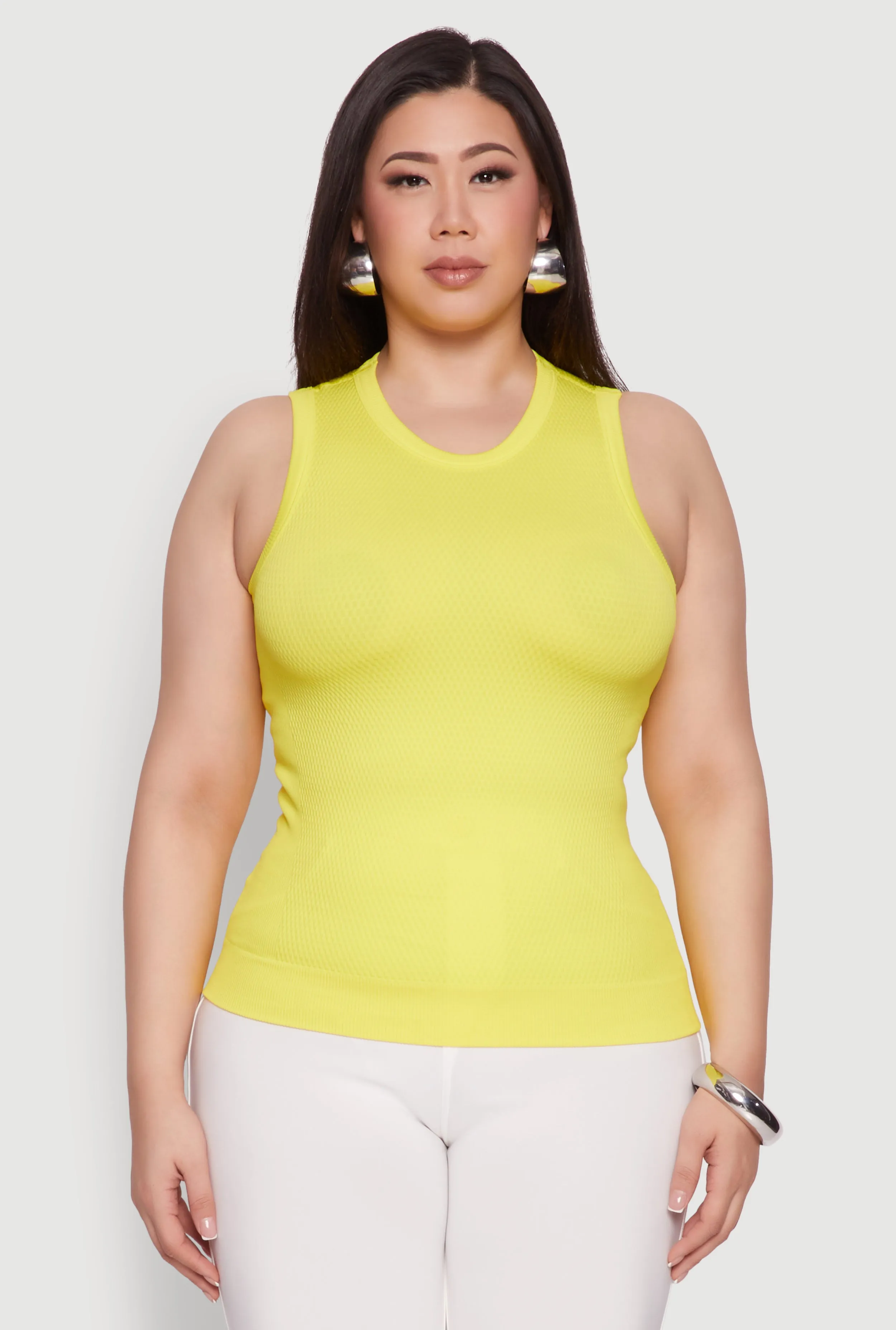 Plus Size Seamless Textured Knit Tank Top sold by Rainbow product image thumbnail 2