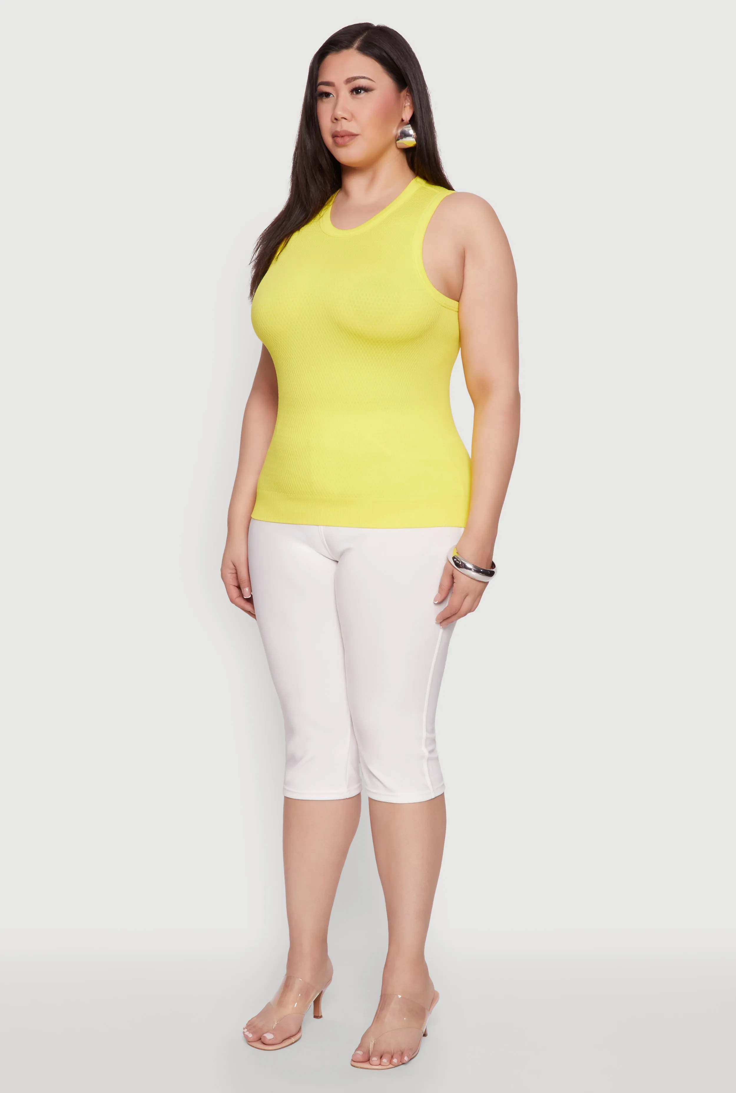 Plus Size Seamless Textured Knit Tank Top sold by Rainbow product image thumbnail 5