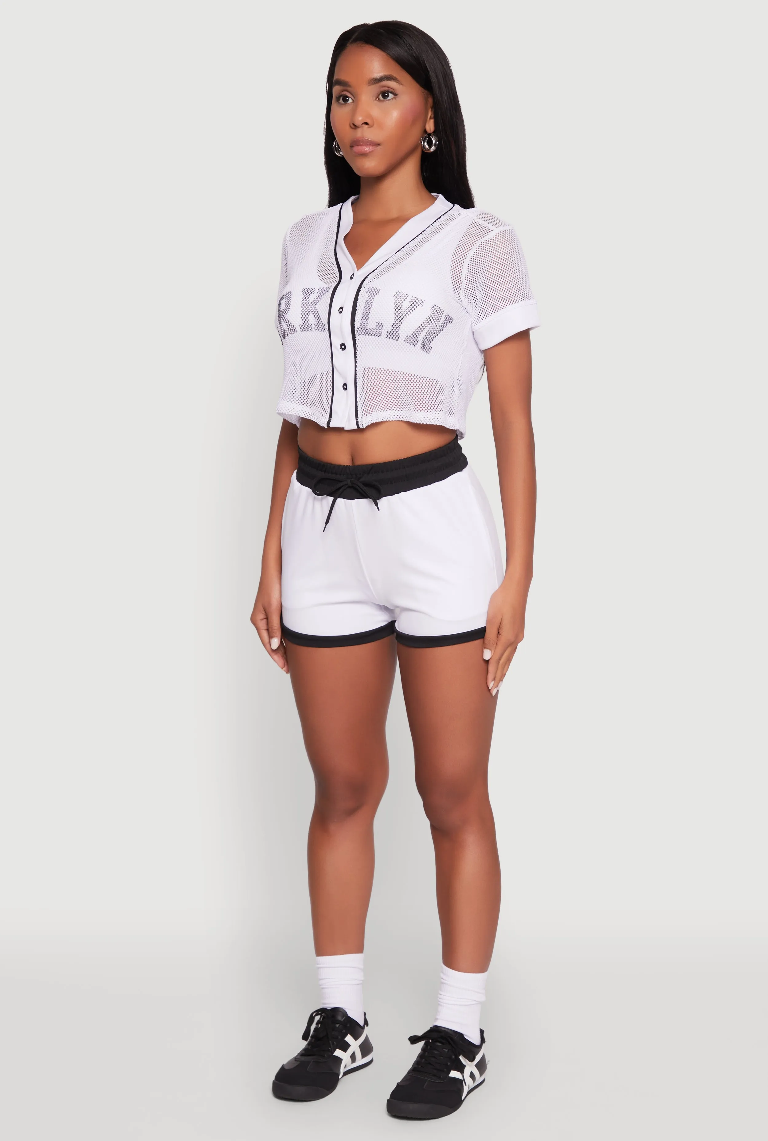 Fishnet Brklyn Graphic Cropped Baseball Tee sold by Rainbow product image thumbnail 5