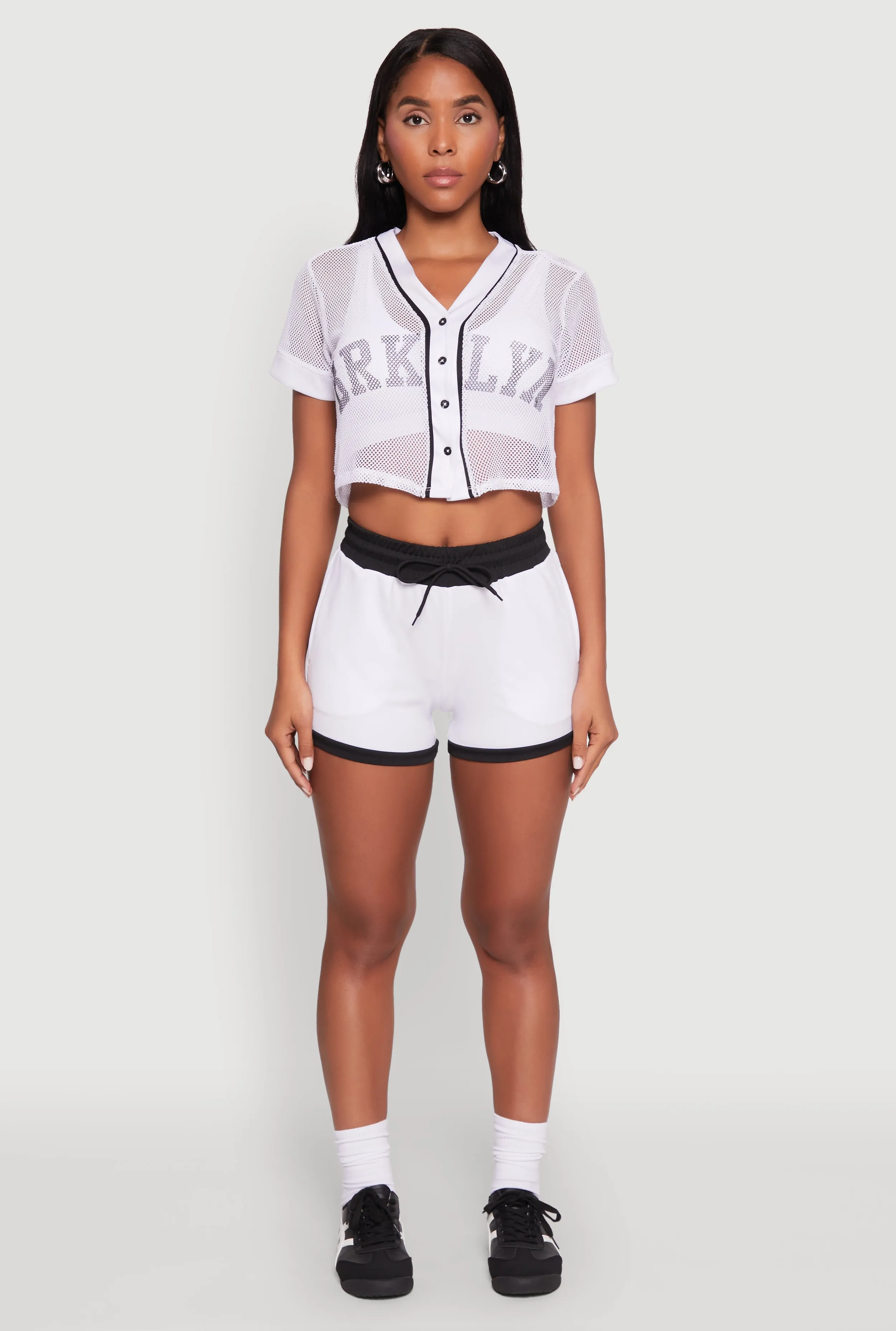 Fishnet Brklyn Graphic Cropped Baseball Tee sold by Rainbow product image thumbnail 3